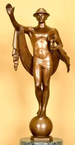 Mercury Bronze New York City Hermes American Art Deco WPA Jazz Age Modernism