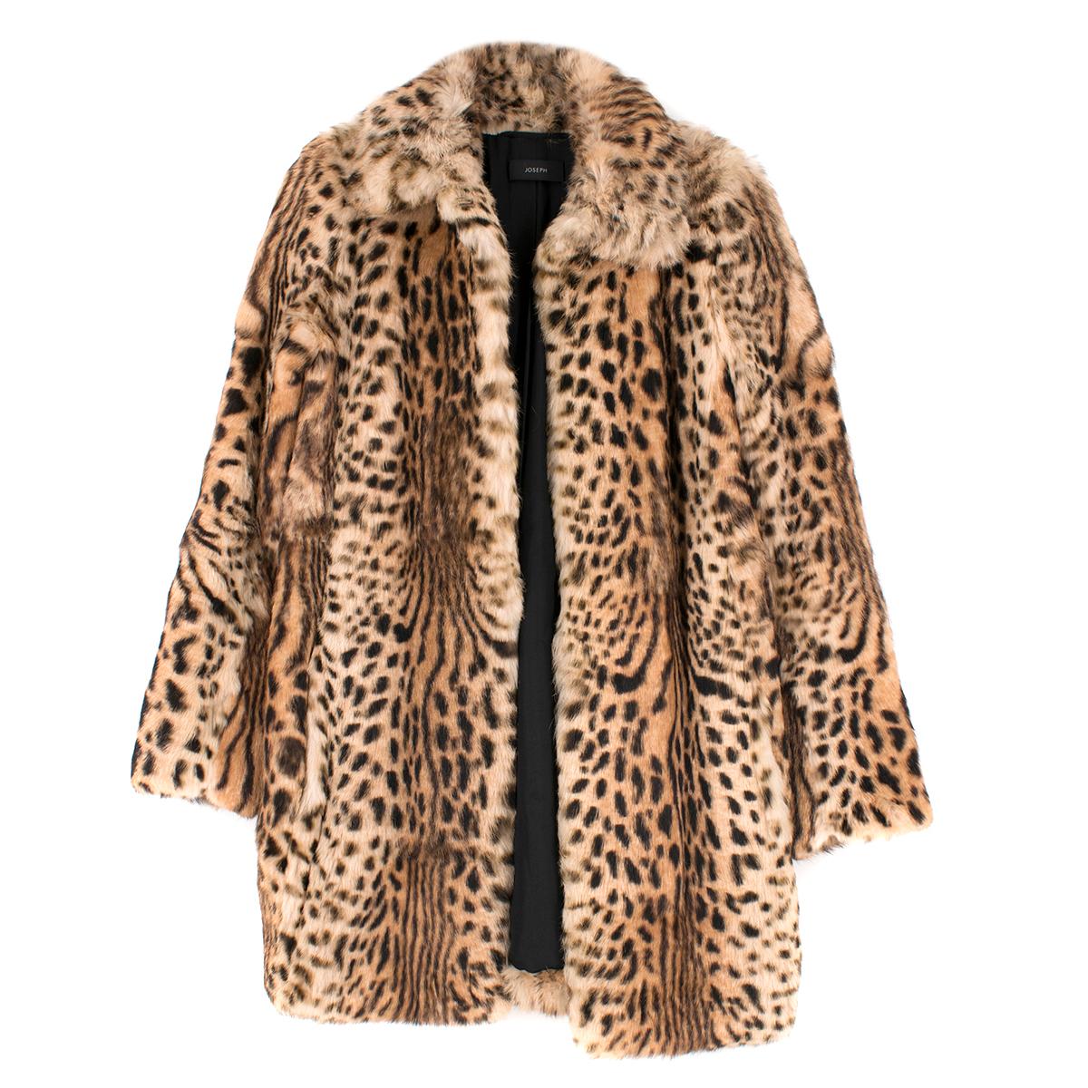 Joseph Fur Leopard-print Coat FR 38 In Excellent Condition In London, GB