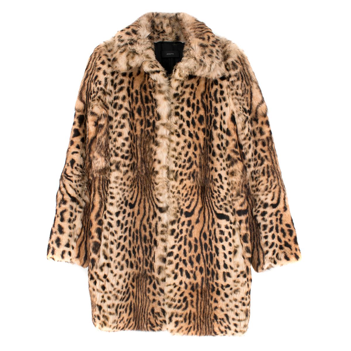Women's Joseph Fur Leopard-print Coat FR 38