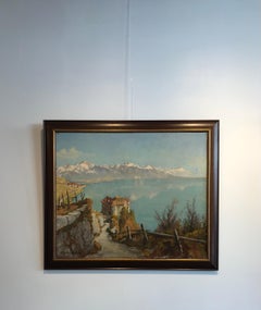 Castle view by Joseph Muller - Oil on canvas 65x54 cm