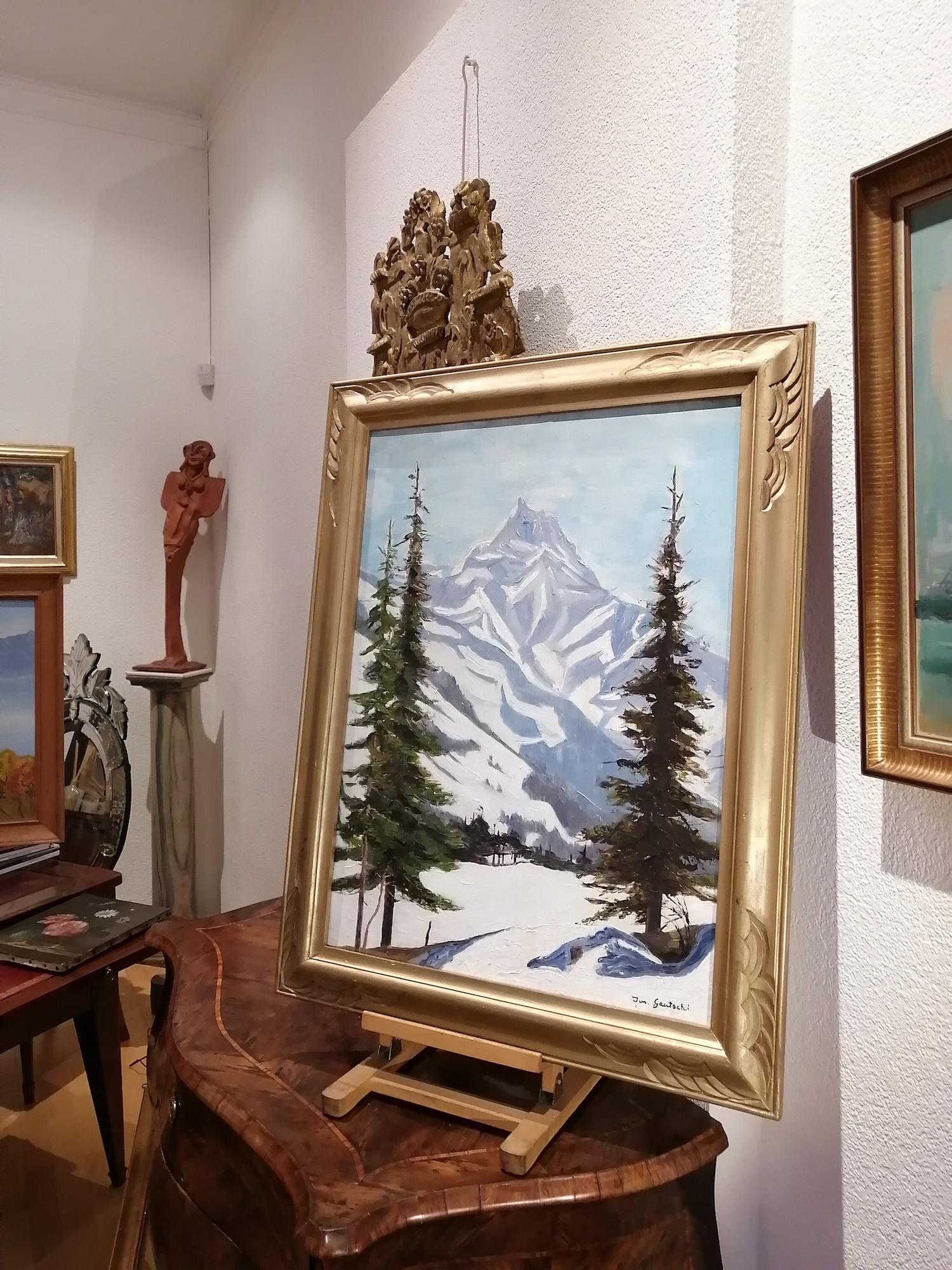 Winter landscape - Painting by Joseph Gautschi