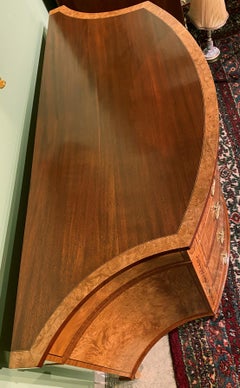 Joseph Gerte Foliate Inlaid Mahogany & Burl Veneered Ladies Chest or Credenza