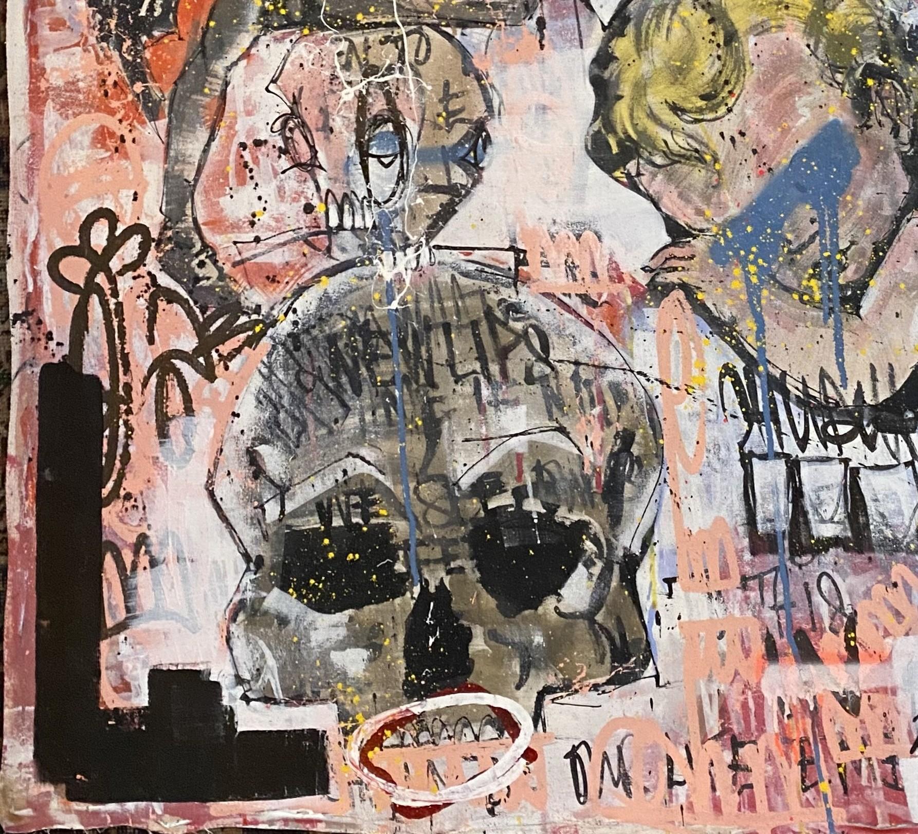 Église - Marron Abstract Painting par Joseph Gilgun