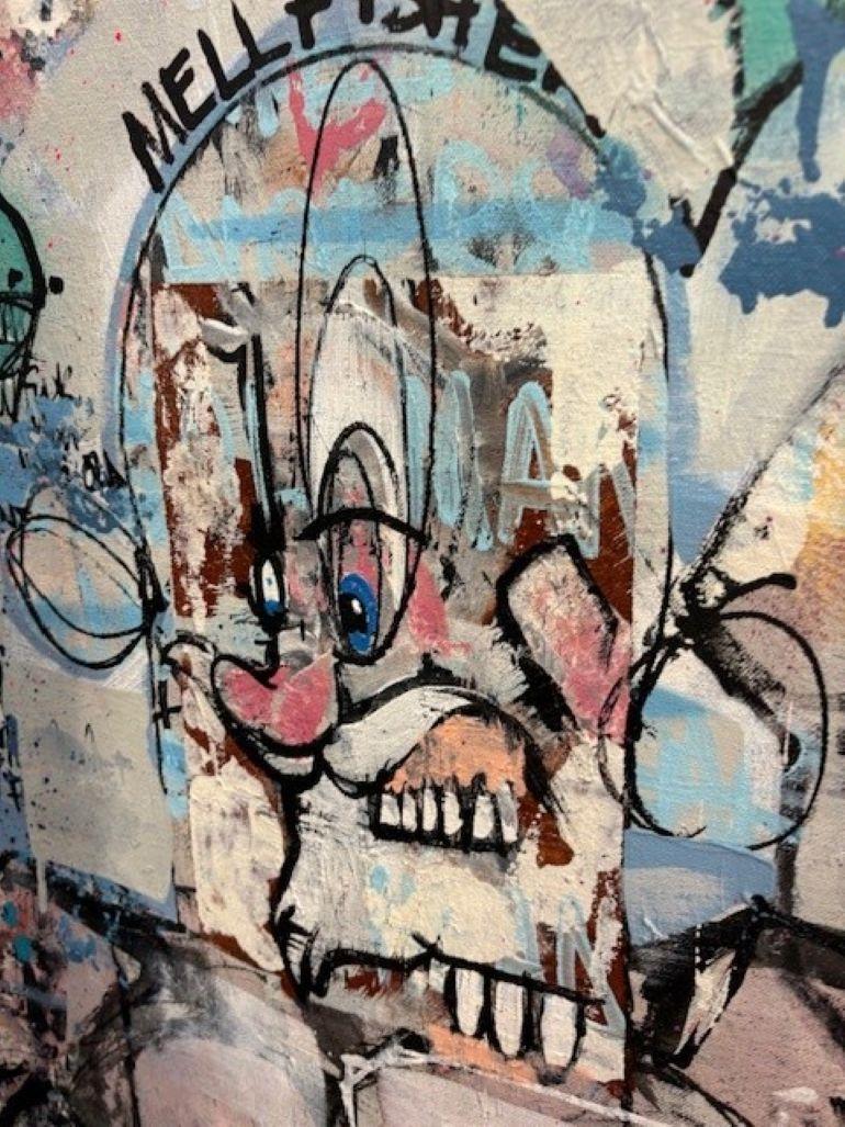 Originalkunstwerk, Acryl auf Leinwand.

Joe passt nicht in eine bestimmte künstlerische Form und hält sich nicht an die Erwartungen der Gesellschaft. Er malt aus dem Bauch heraus und überlässt die Entscheidung über die tiefere Bedeutung seiner Werke