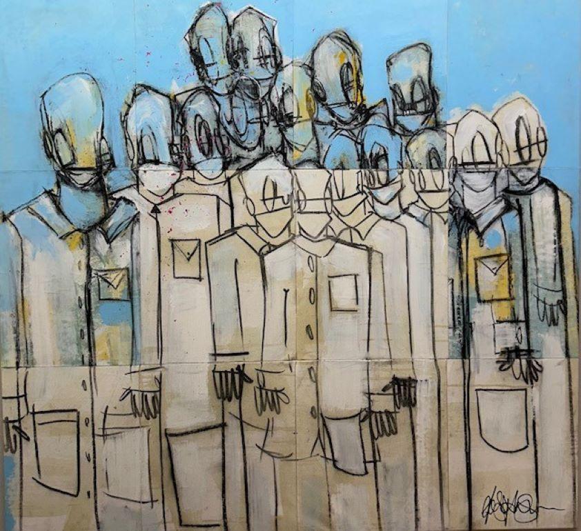 Abstract Painting di Joseph Gilgun - Salsiccia Pigs Free
