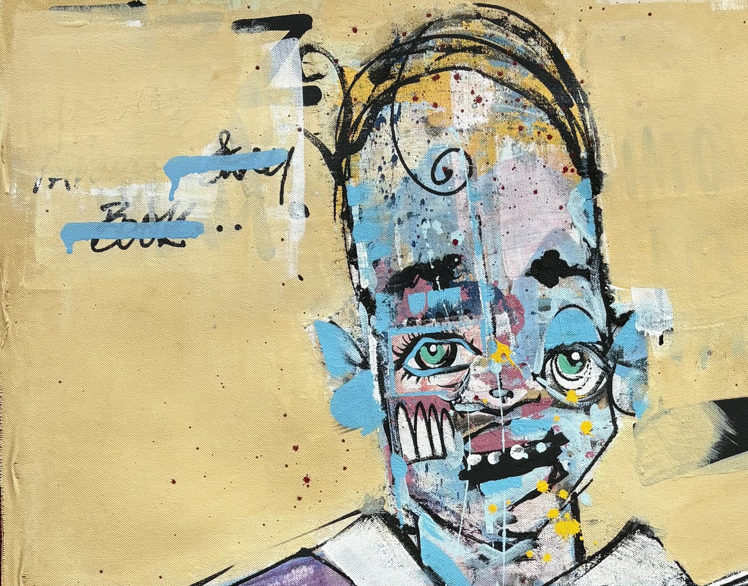 Razzle - Figurative Painting Beige di Joseph Gilgun