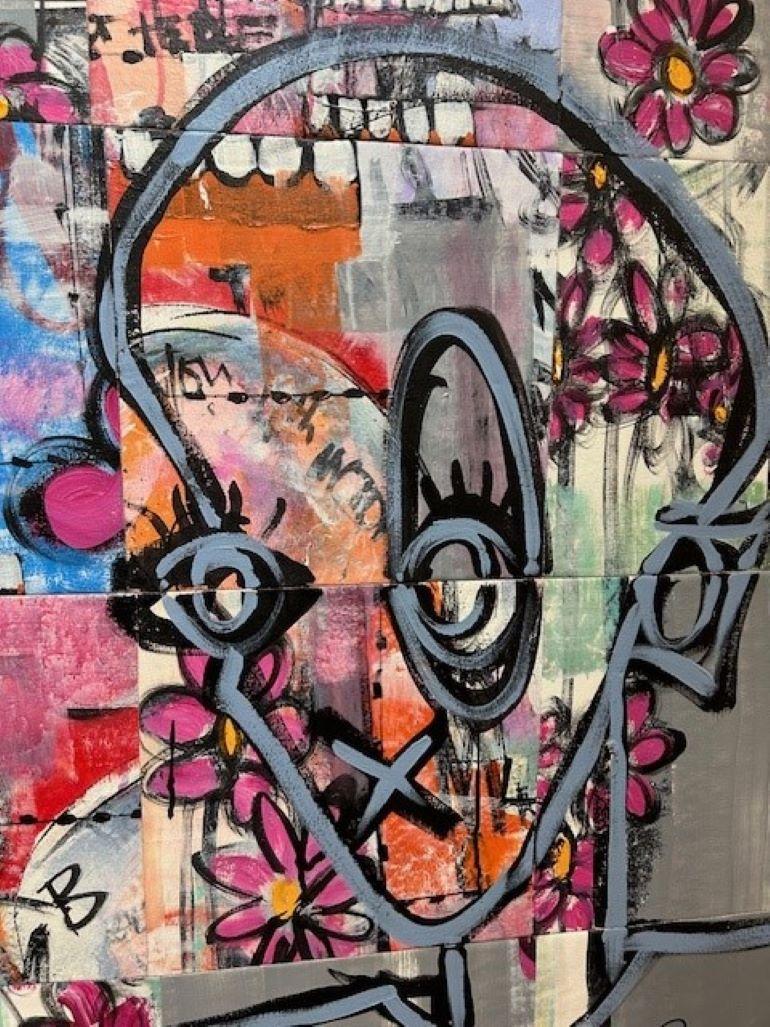 Turkey Teeth - Gray Abstract Painting by Joseph Gilgun
