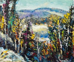 Vintage Fall landscape in Quebec