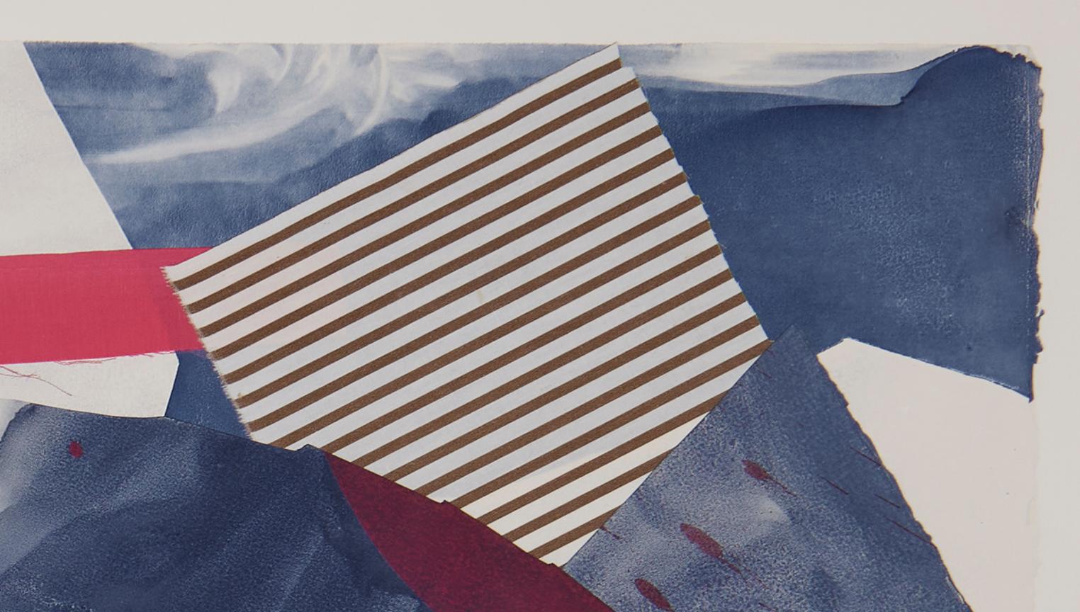 Joseph Glasco (américain, 1925-1996)
Lanzorate, 1985
Monotype avec collage de tissu et techniques mixtes sur papier
Signé et daté en bas à droite, 1/1, titré en bas à gauche
31,5 x 48 pouces
37 x 53 pouces, encadré

Joseph Glasco est né à Paul's
