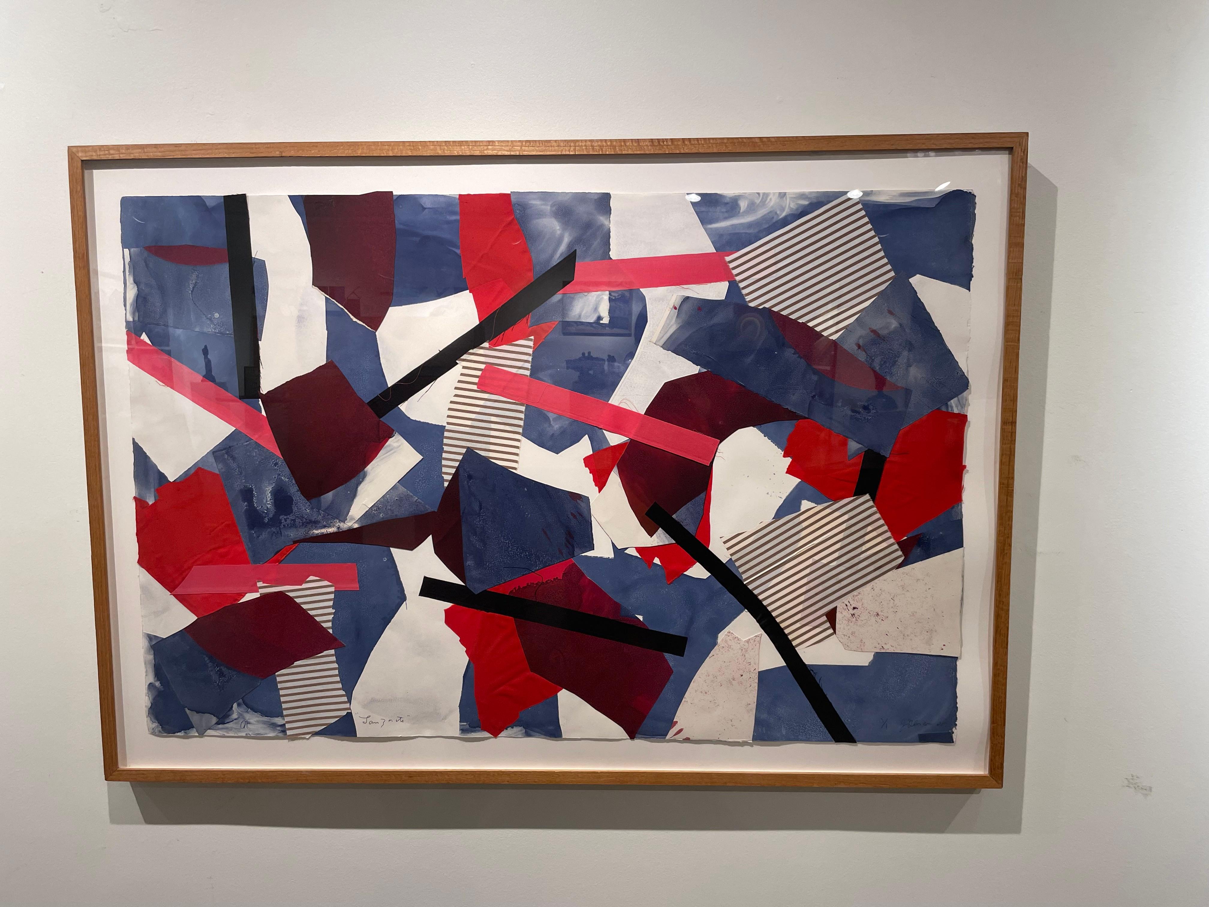 Lanzorate, grand collage abstrait, Artistics New York en vente 5