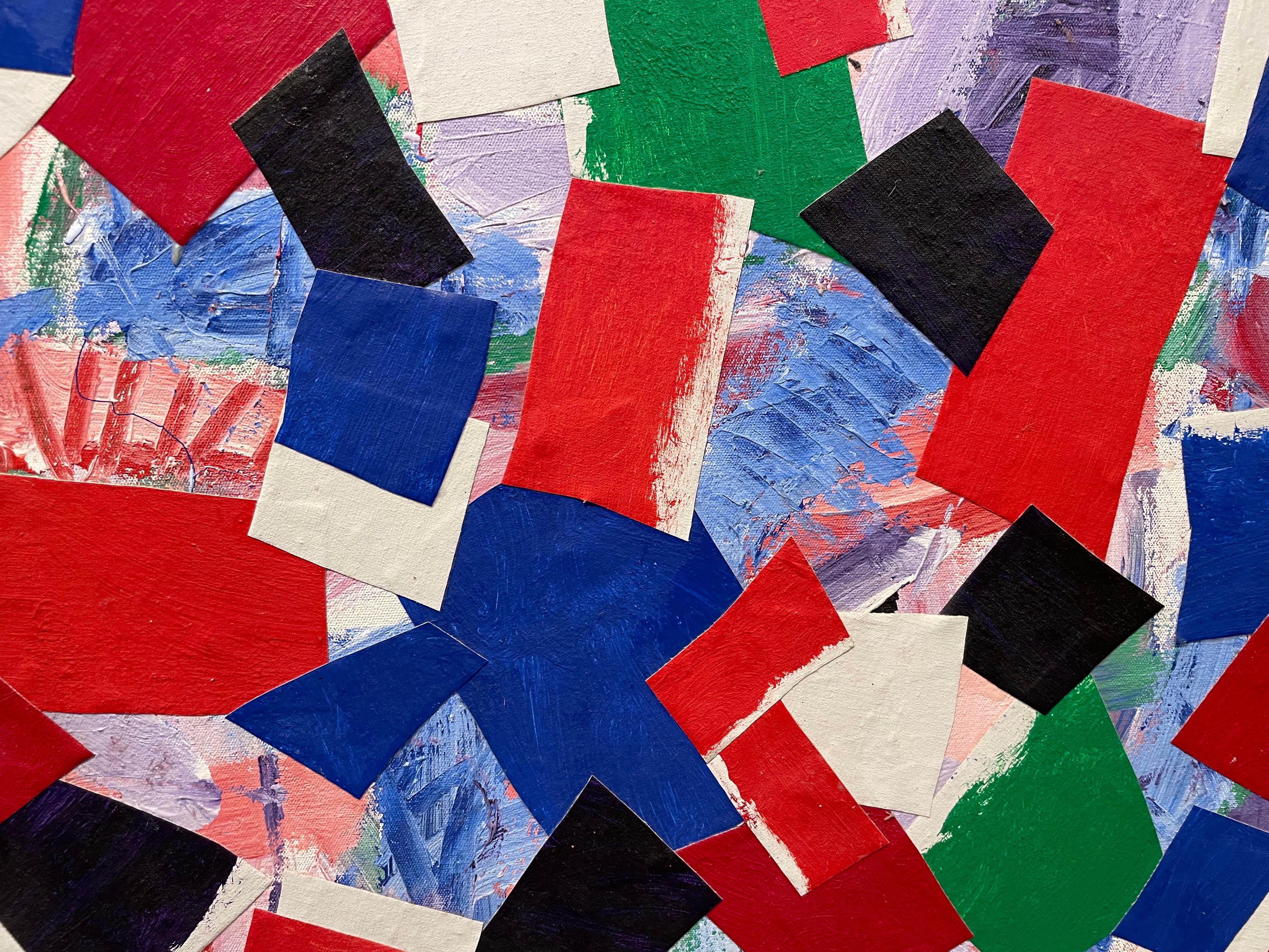 Bunte abstrakte Acryl-Collage des 20. Jahrhunderts, New Yorker Künstler im Angebot 8