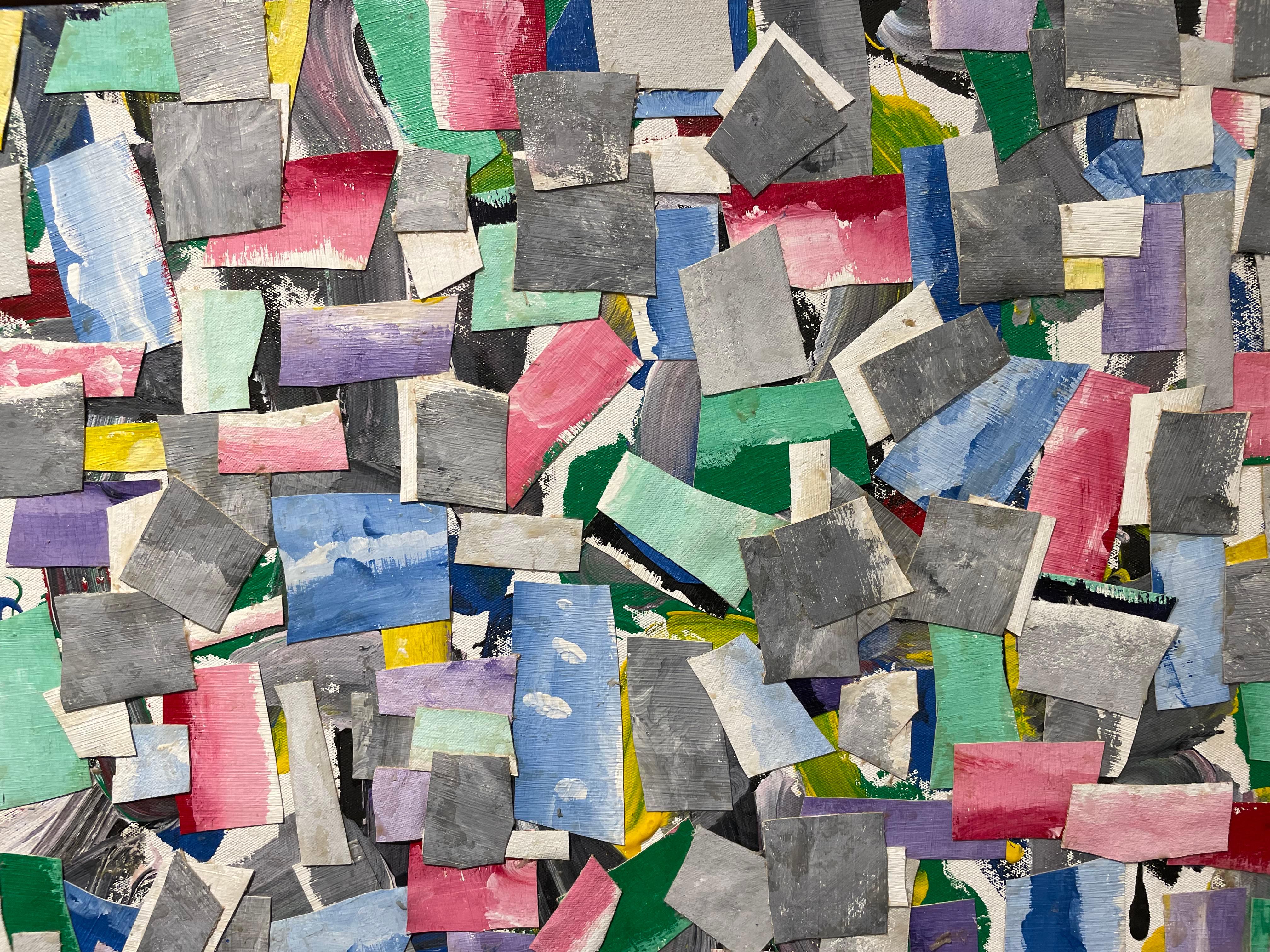Großes Pastell Abstrakte Collage, 20. Jahrhundert New York/Texas Künstler im Angebot 8