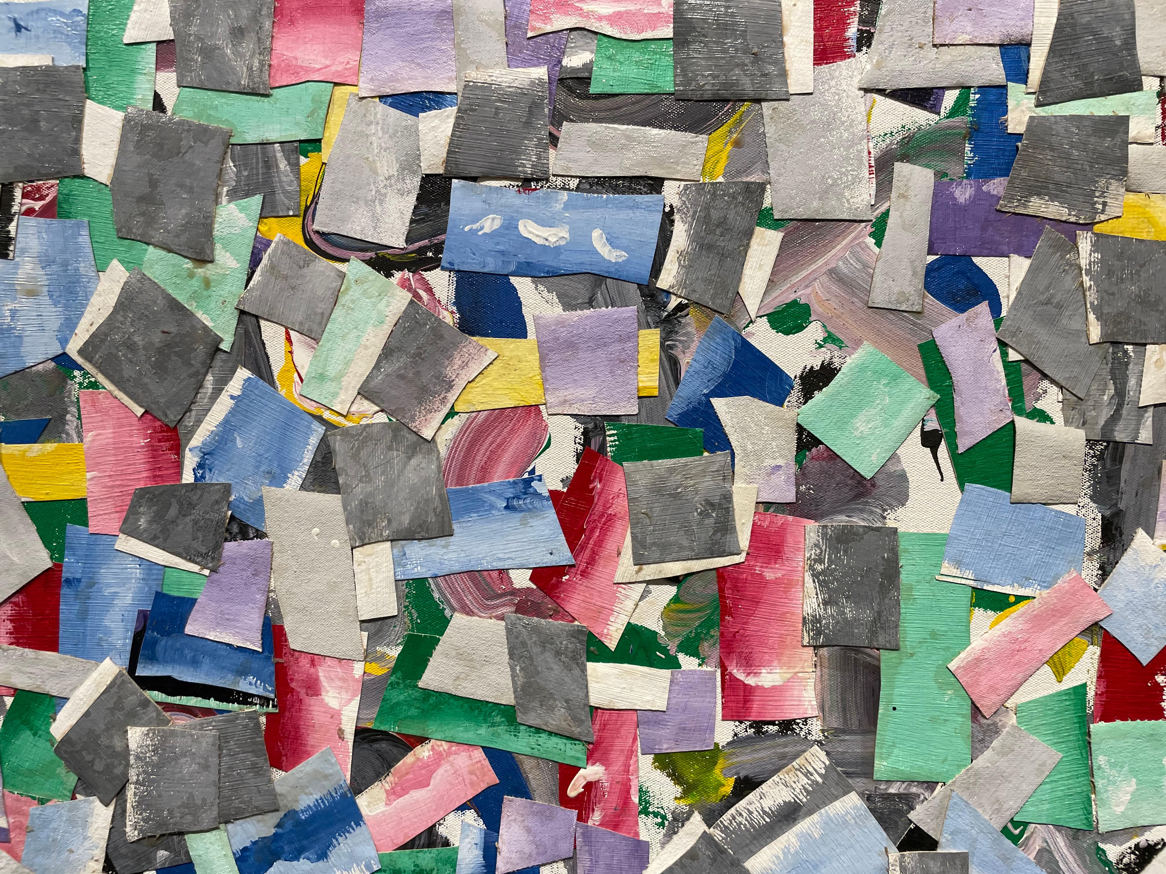 Großes Pastell Abstrakte Collage, 20. Jahrhundert New York/Texas Künstler im Angebot 9