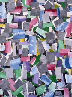 Großes Pastell Abstrakte Collage, 20. Jahrhundert New York/Texas Künstler
