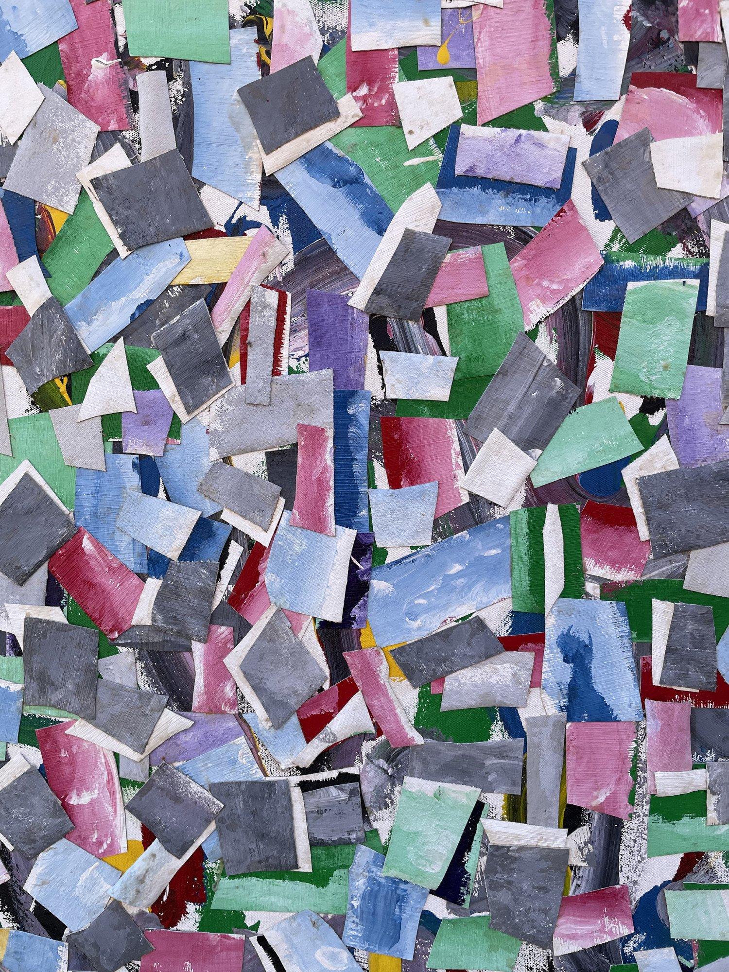 Großes Pastell Abstrakte Collage, 20. Jahrhundert New York/Texas Künstler (Grau), Abstract Painting, von Joseph Glasco
