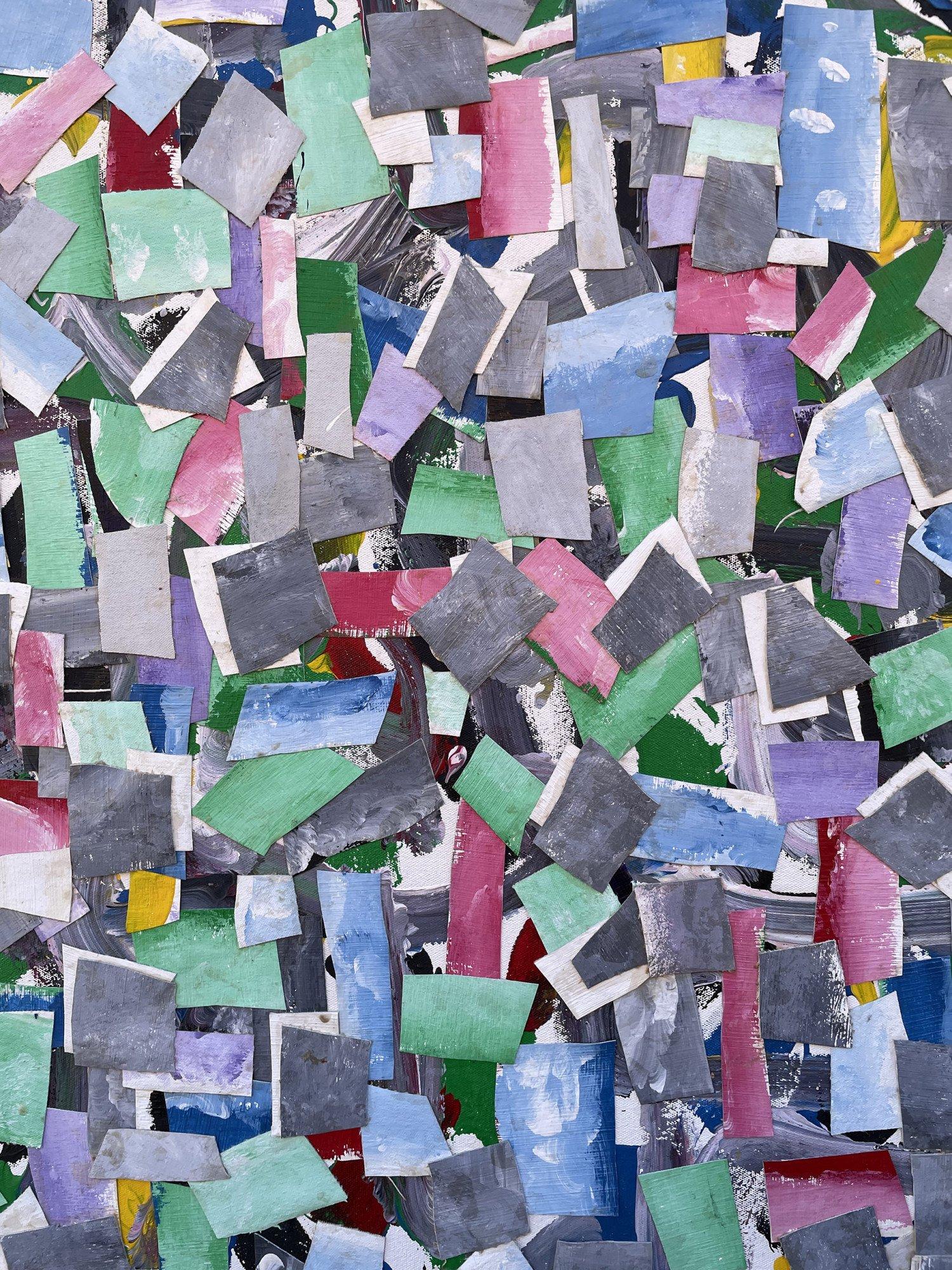 Großes Pastell Abstrakte Collage, 20. Jahrhundert New York/Texas Künstler im Angebot 1