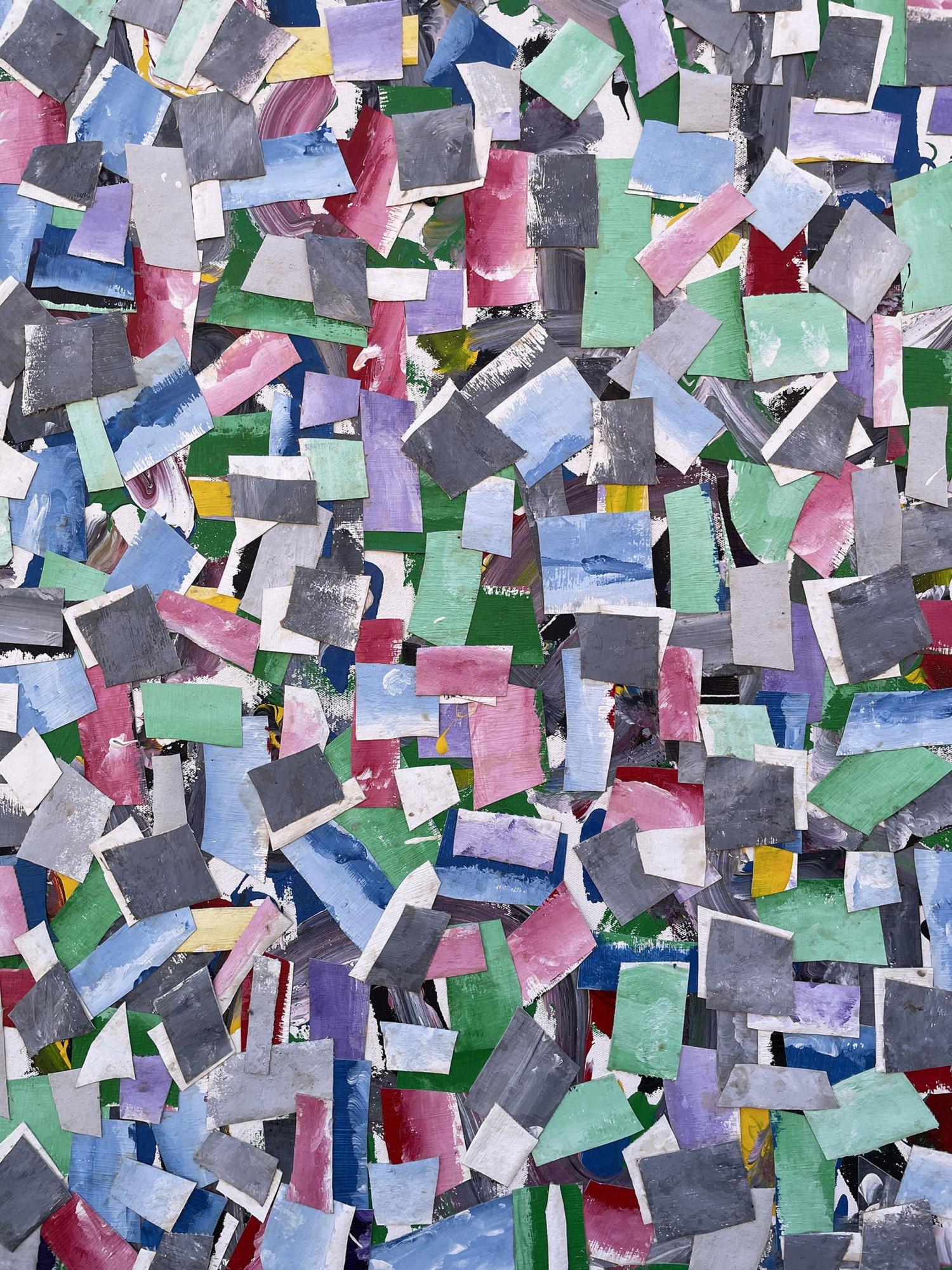Großes Pastell Abstrakte Collage, 20. Jahrhundert New York/Texas Künstler im Angebot 2