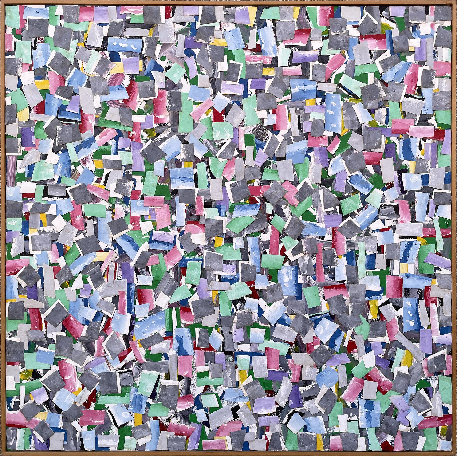 Großes Pastell Abstrakte Collage, 20. Jahrhundert New York/Texas Künstler im Angebot 3
