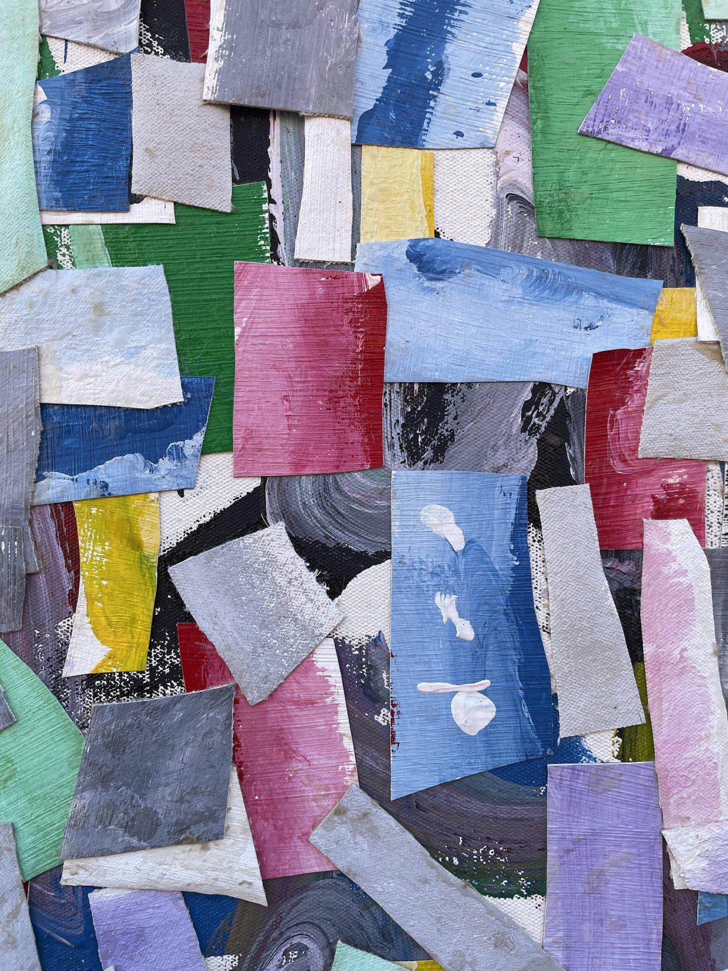 Großes Pastell Abstrakte Collage, 20. Jahrhundert New York/Texas Künstler im Angebot 4