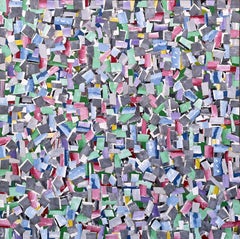 Grand collage abstrait au pastel, artiste du 20e siècle de New York/Texas