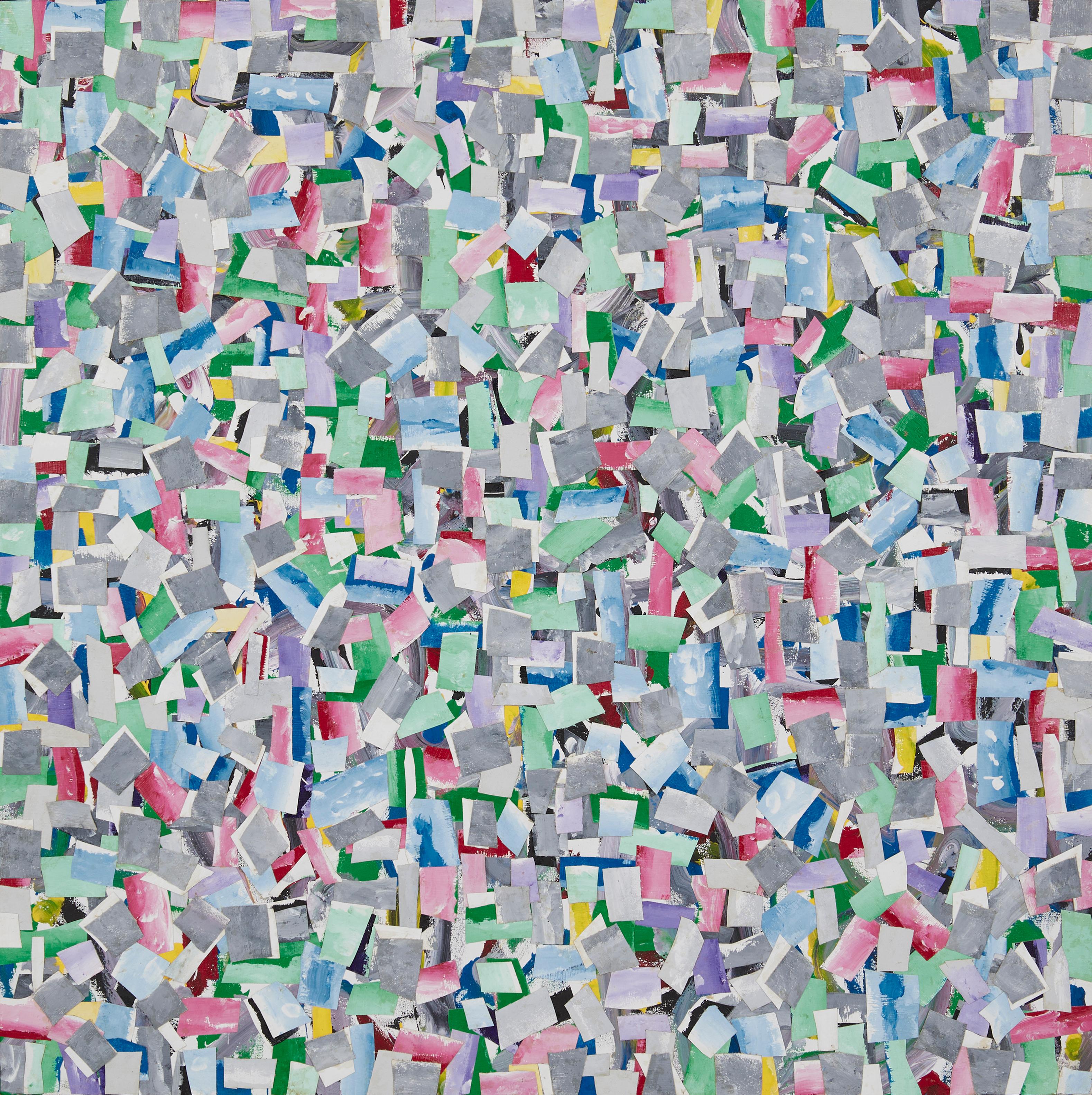 Großes Pastell Abstrakte Collage, 20. Jahrhundert New York/Texas Künstler