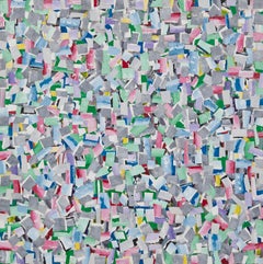 Gran collage abstracto al pastel, artista de Nueva York/Texas del siglo XX