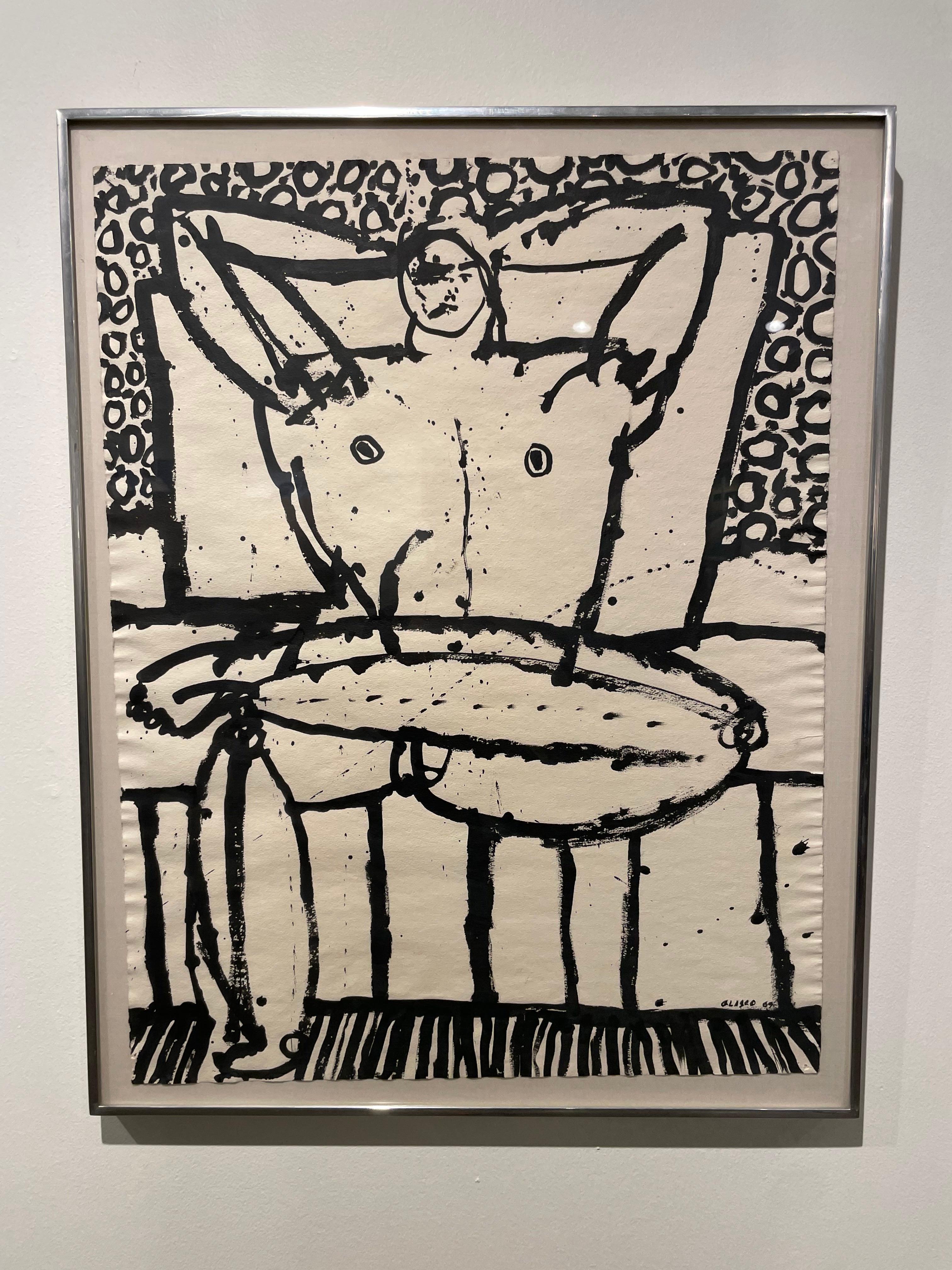 Sitzender männlicher Akt, Mitte des Jahrhunderts Figurativer Expressionistischer Akt Zeichnung auf Papier im Angebot 5