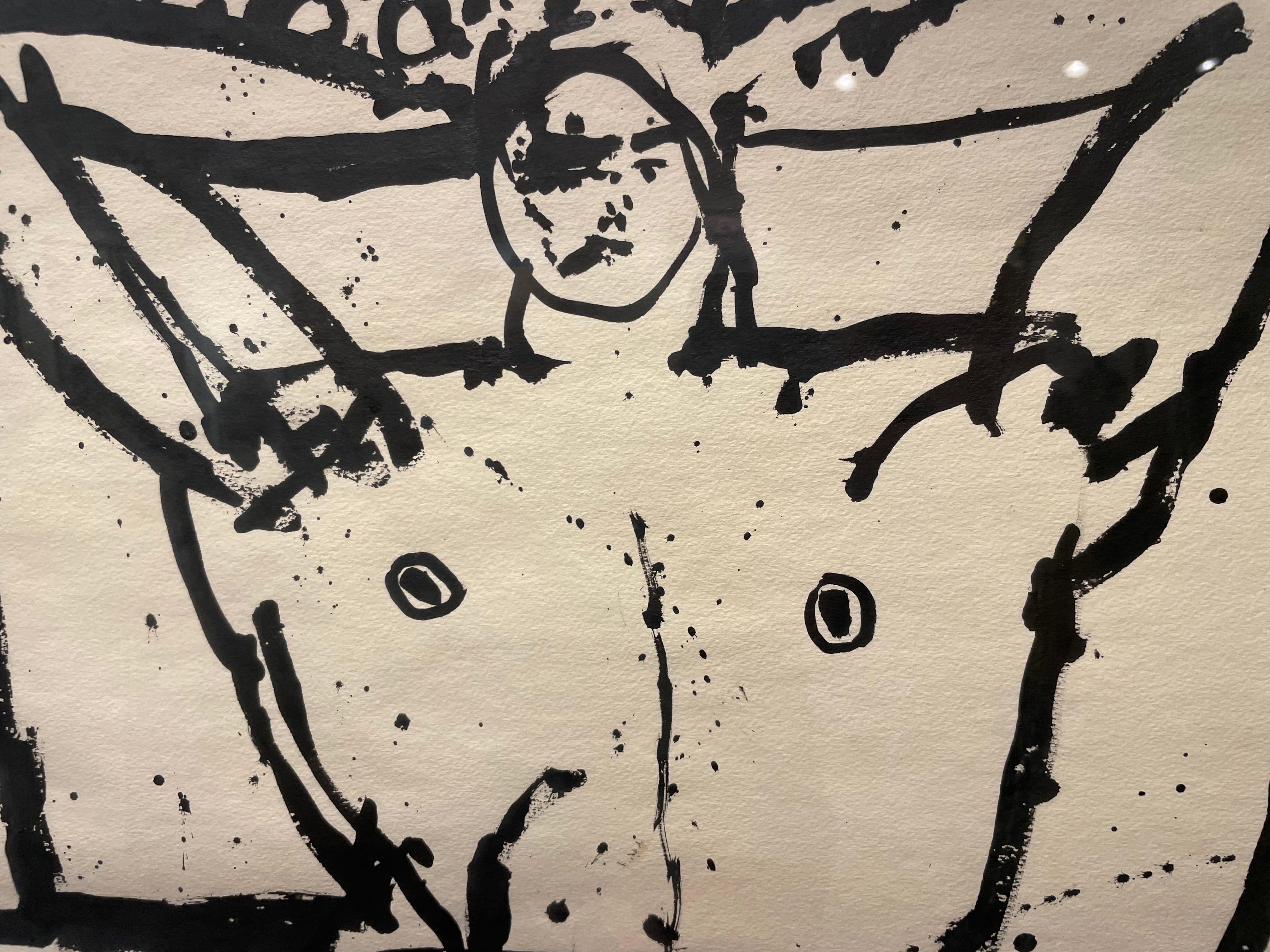 Sitzender männlicher Akt, Mitte des Jahrhunderts Figurativer Expressionistischer Akt Zeichnung auf Papier im Angebot 6