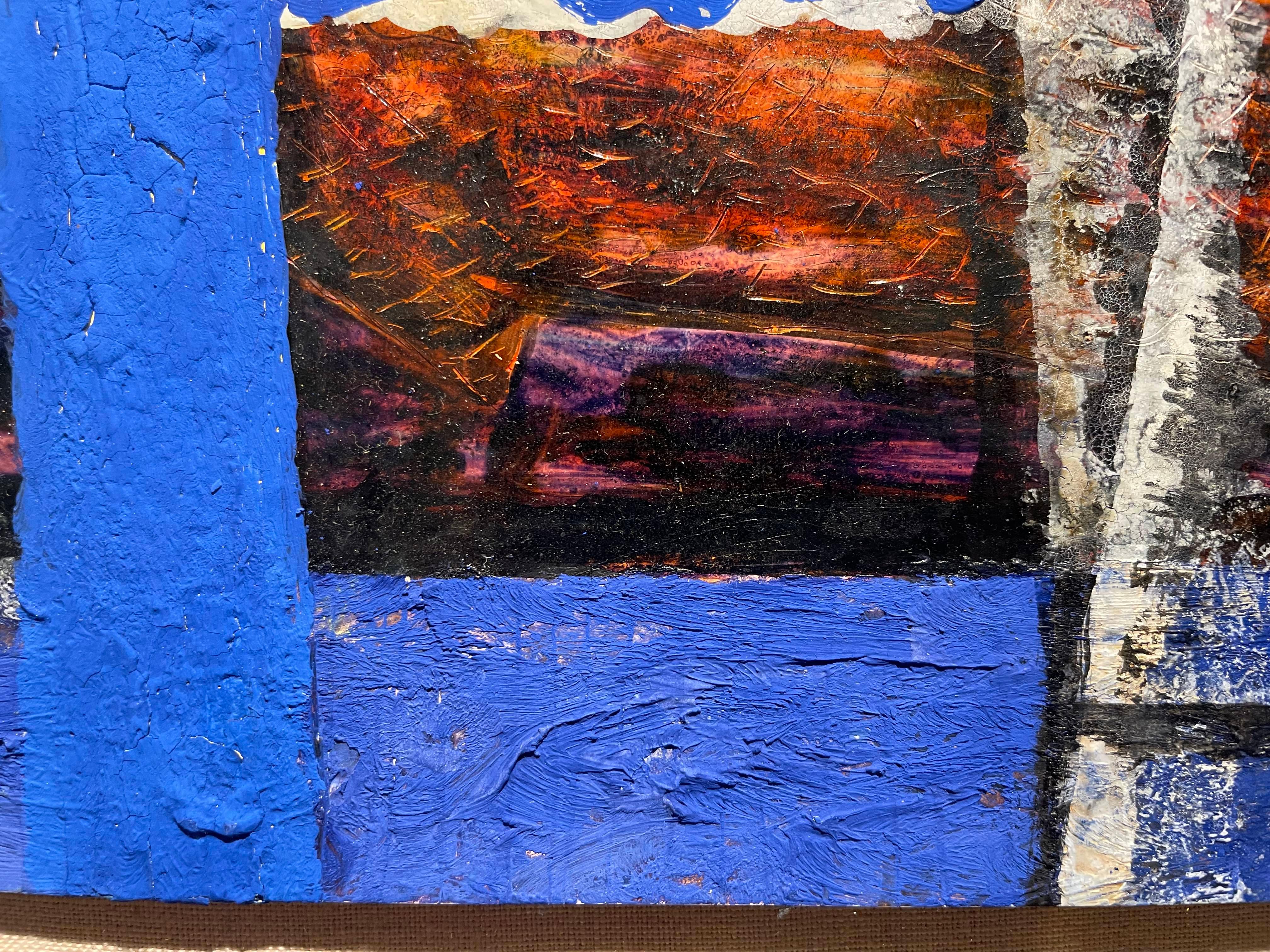 Das Spiel, Abstrakter Expressionist, Blaue Figurale Arbeit im Angebot 6