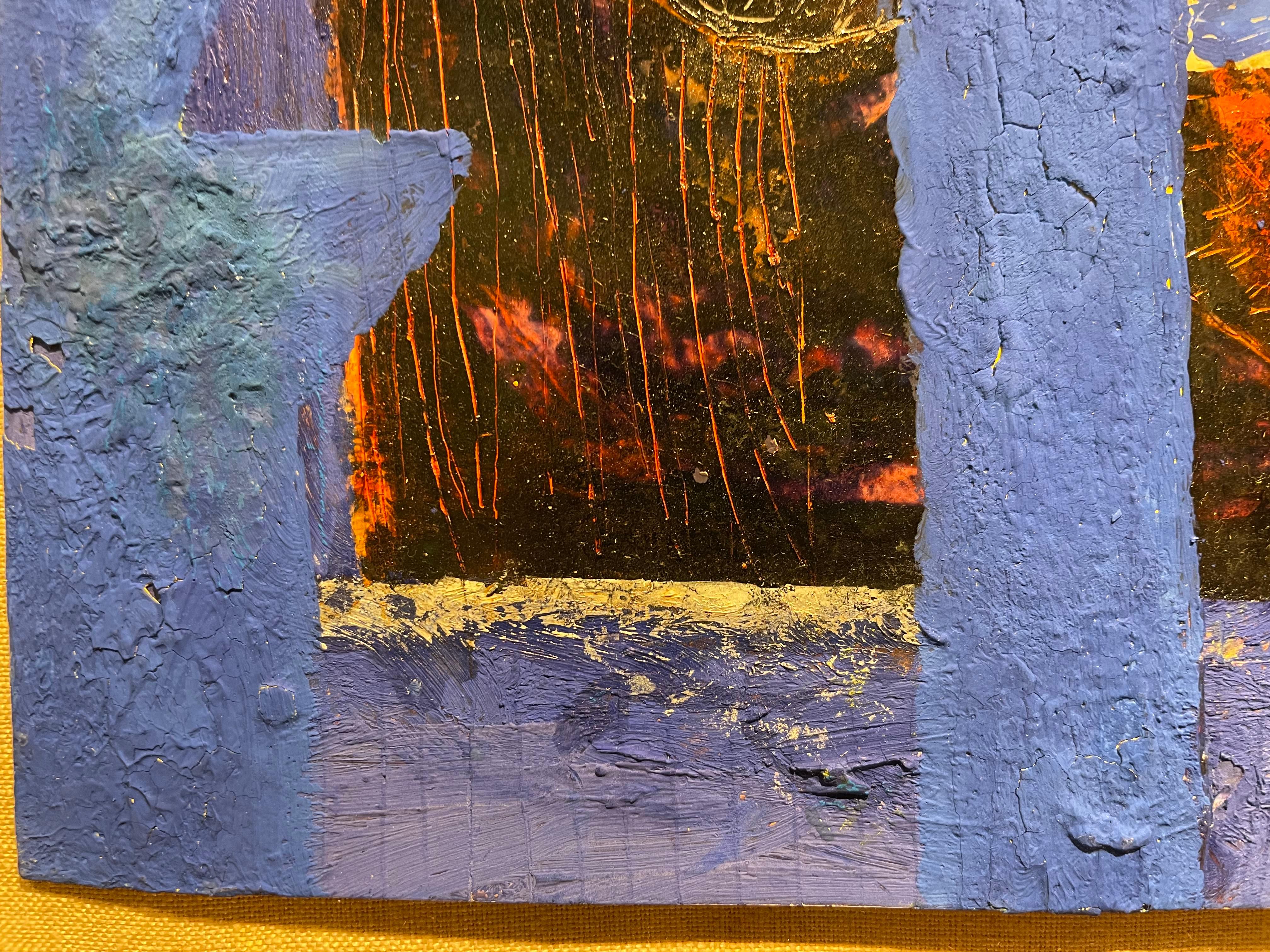 Das Spiel, Abstrakter Expressionist, Blaue Figurale Arbeit im Angebot 8