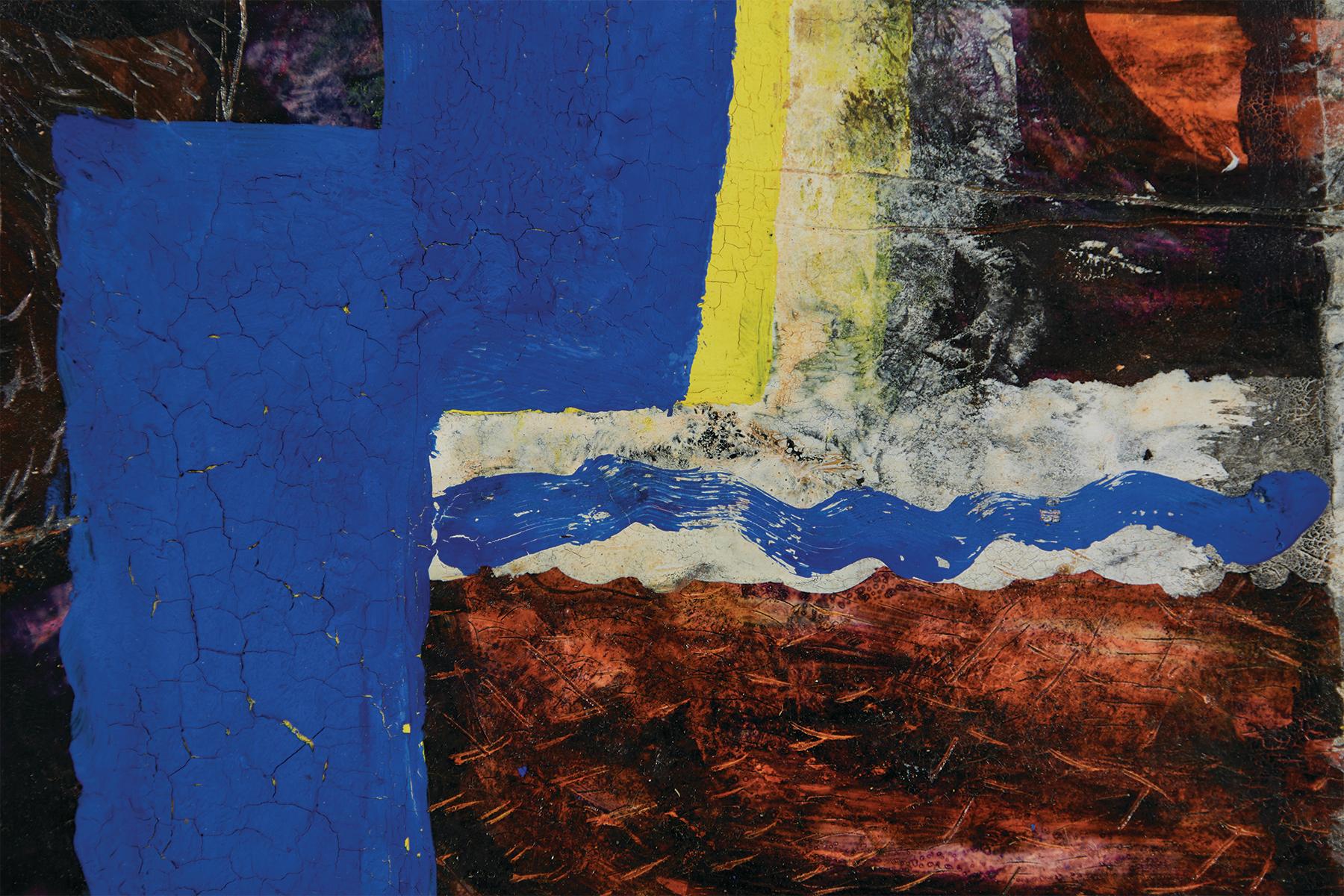 The Game, Abstract Expressionist, Blue Figural Work For Sale 2