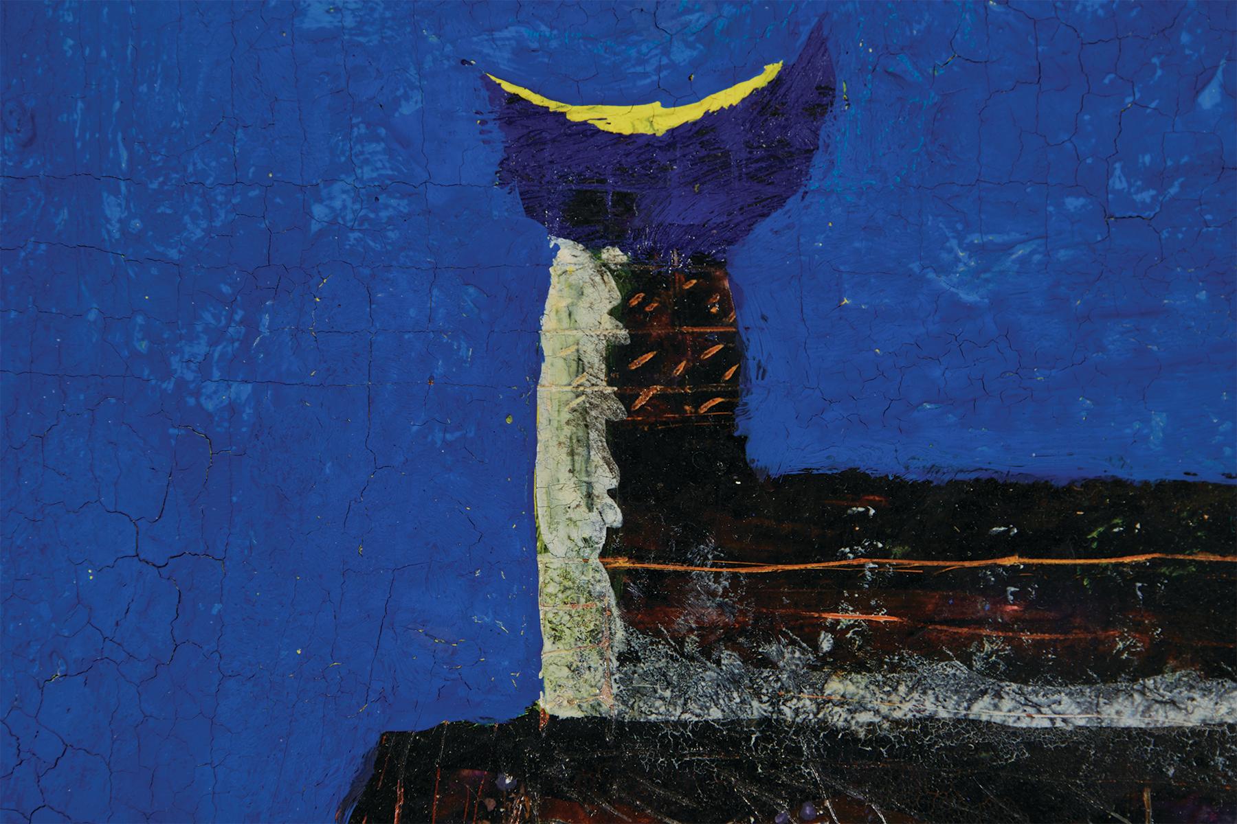 The Game, Abstract Expressionist, Blue Figural Work For Sale 3