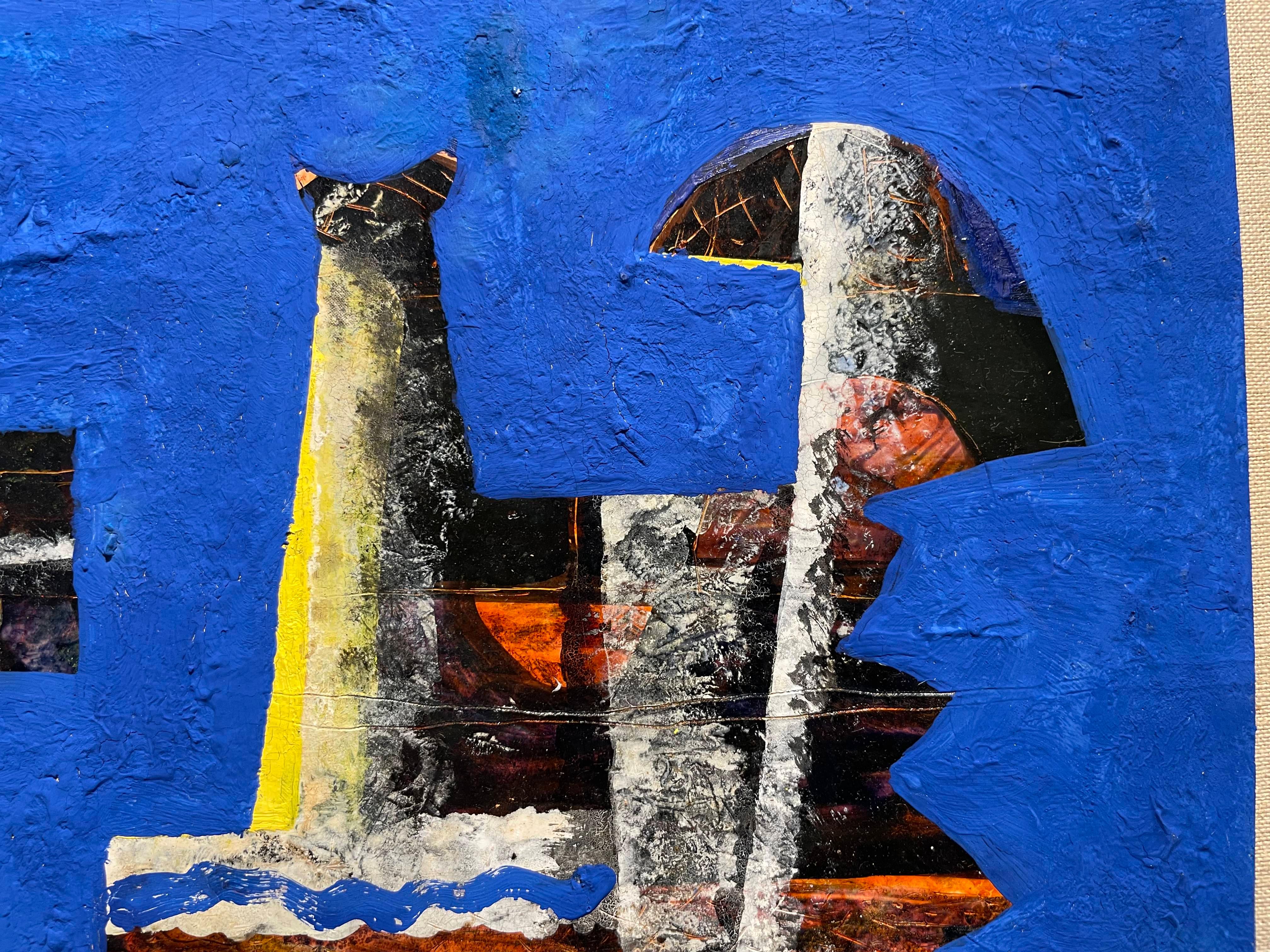 Das Spiel, Abstrakter Expressionist, Blaue Figurale Arbeit im Angebot 5