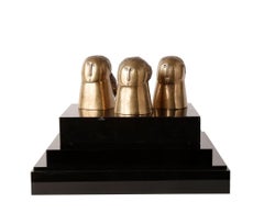 Trois têtes, œuvres en bronze du XXe siècle de l'expressionniste abstrait Joseph Glasco