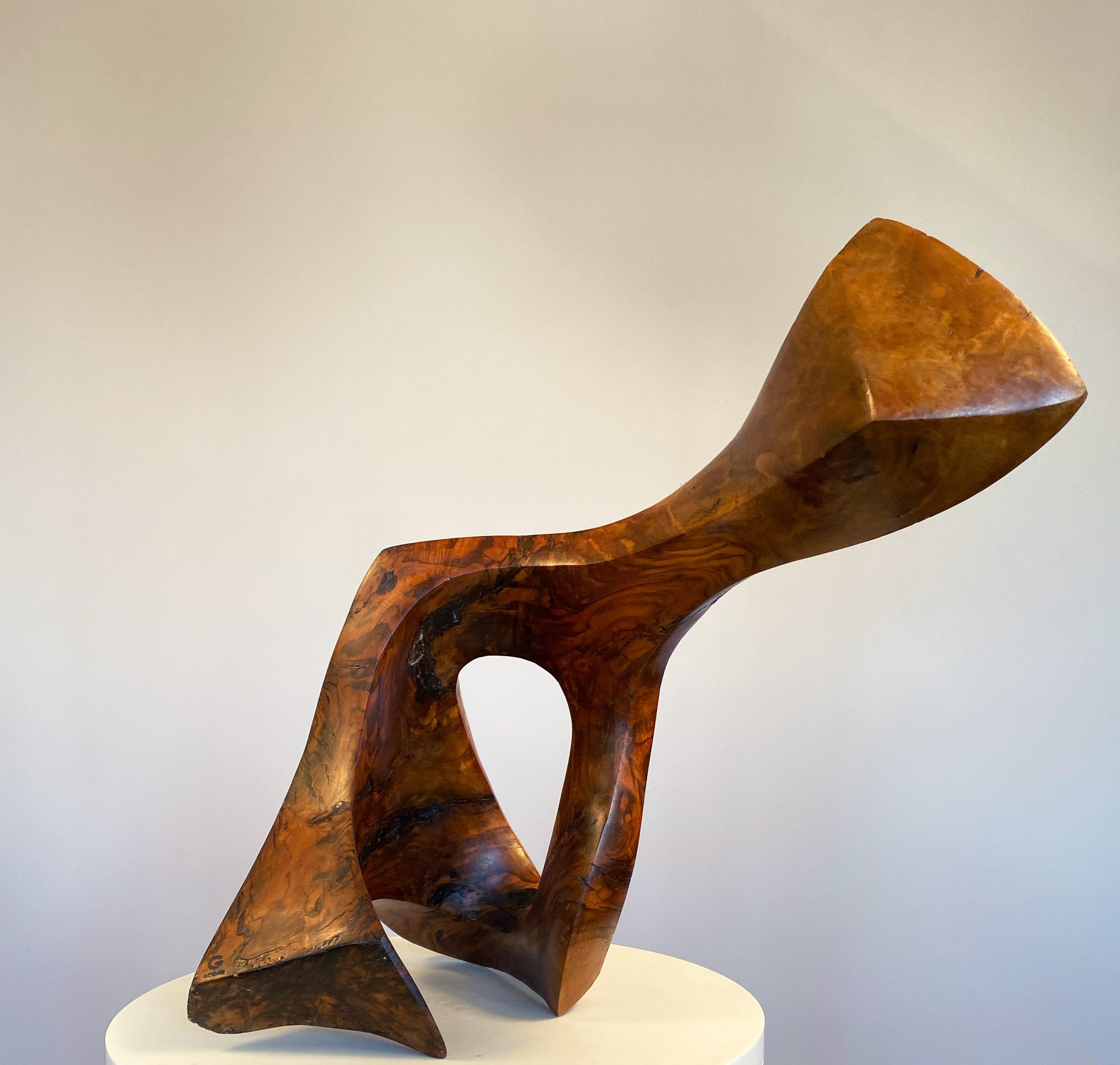 Sculpture en bois de forme inclinable en vente 3