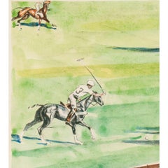 Polo Match at Intl Meadowbrook c1930s Colour Plate by Joseph Golinkin (1896-1977