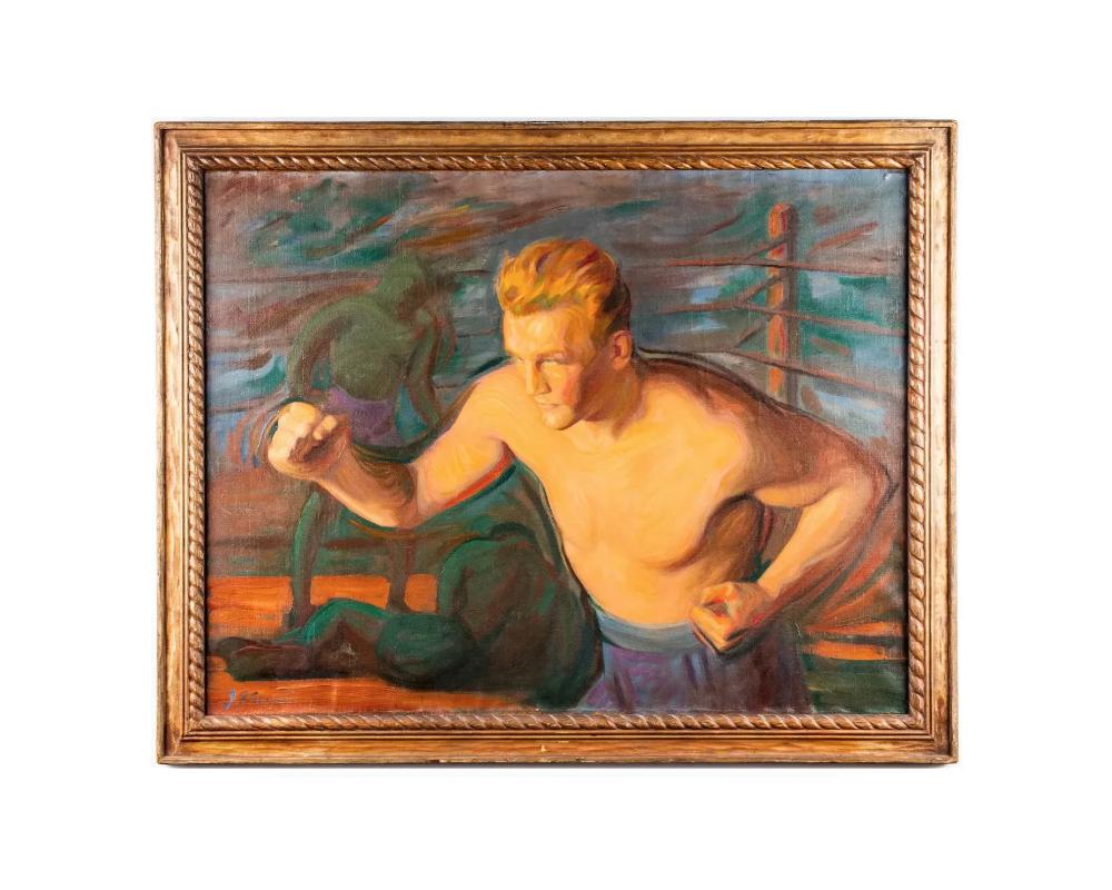 Joseph Goss Cowell American 1886 - 1968, the boxer oil on canvas painting

signed 