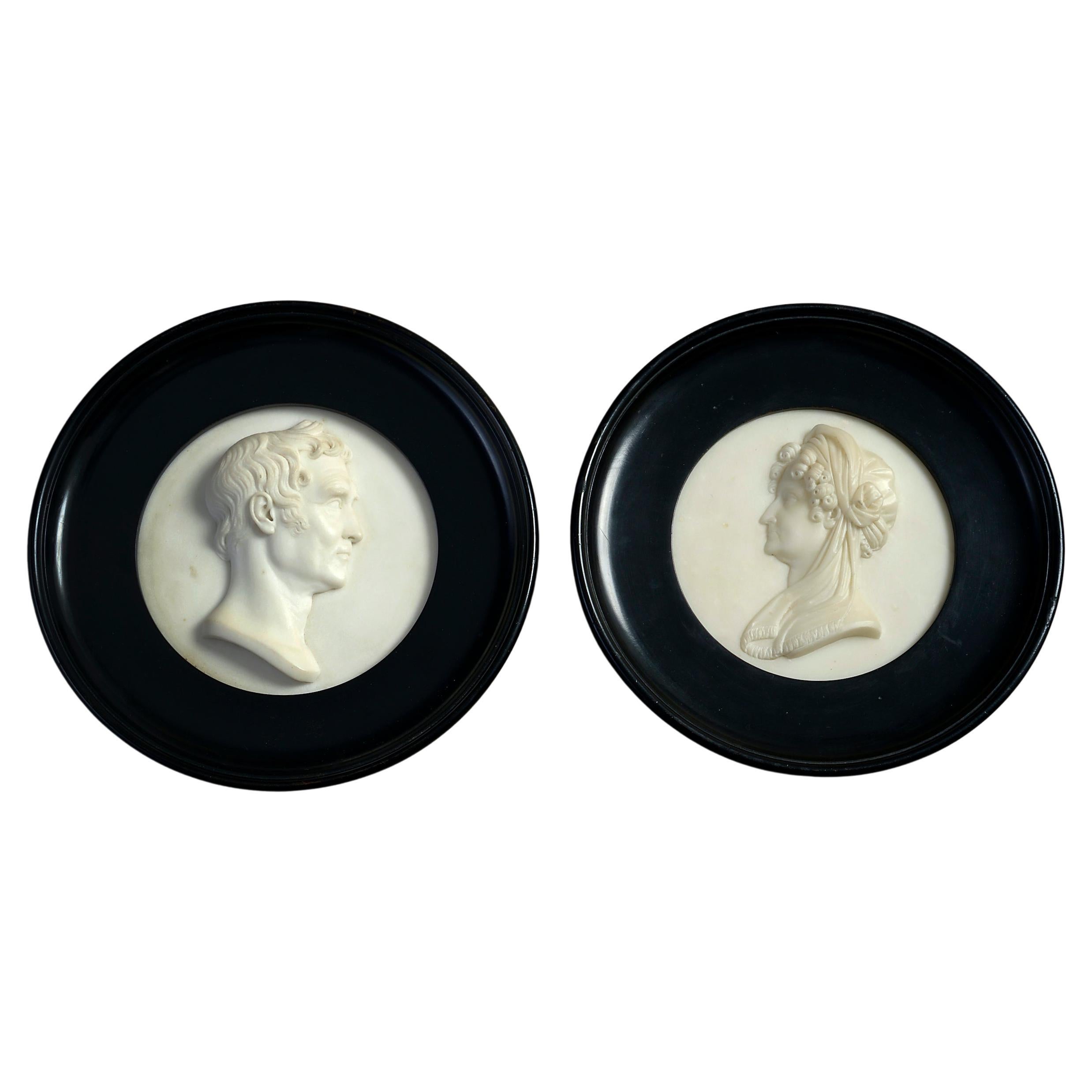 Joseph Gott Portrait Roundel Reliefs For Sale