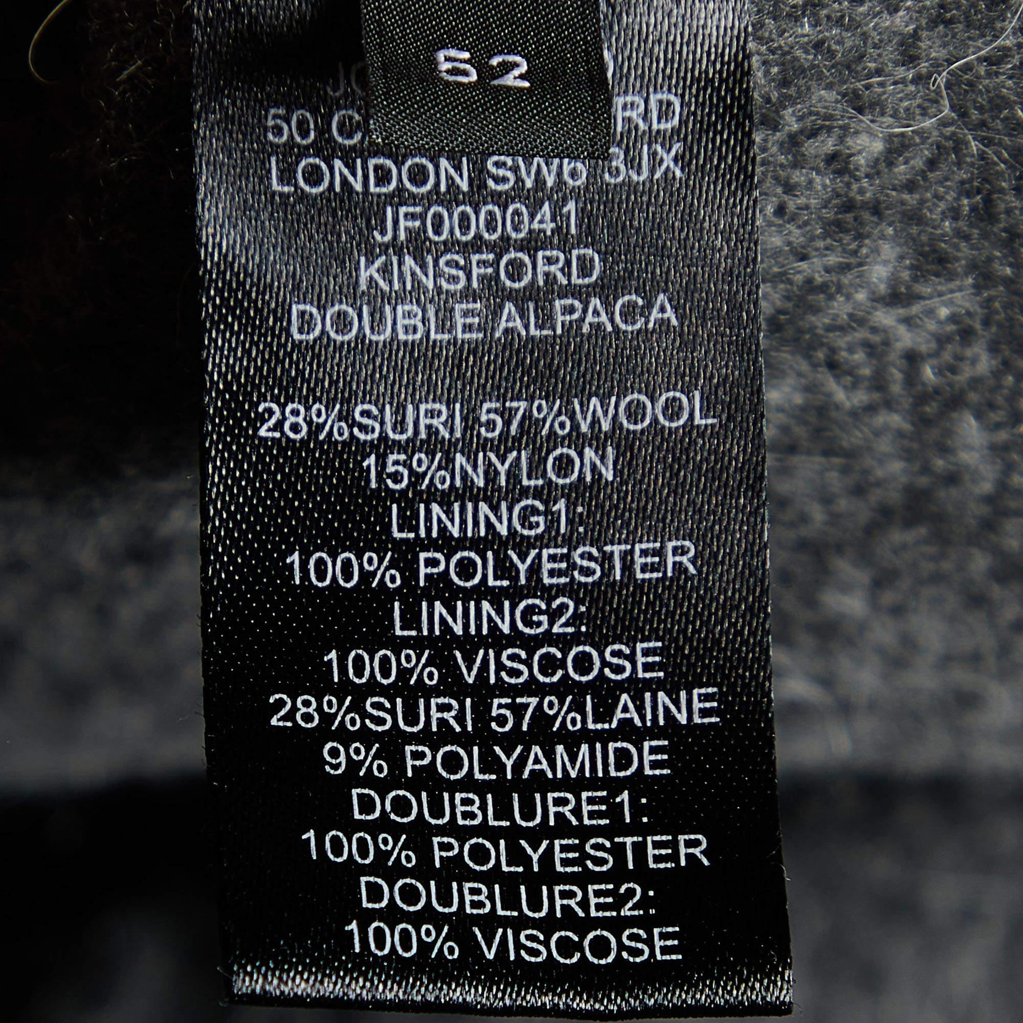 Joseph Gris Grafito Doble Alpaca Abrigo Kinsford XL en Excelente estado para la venta en Dubai, Al Qouz 2