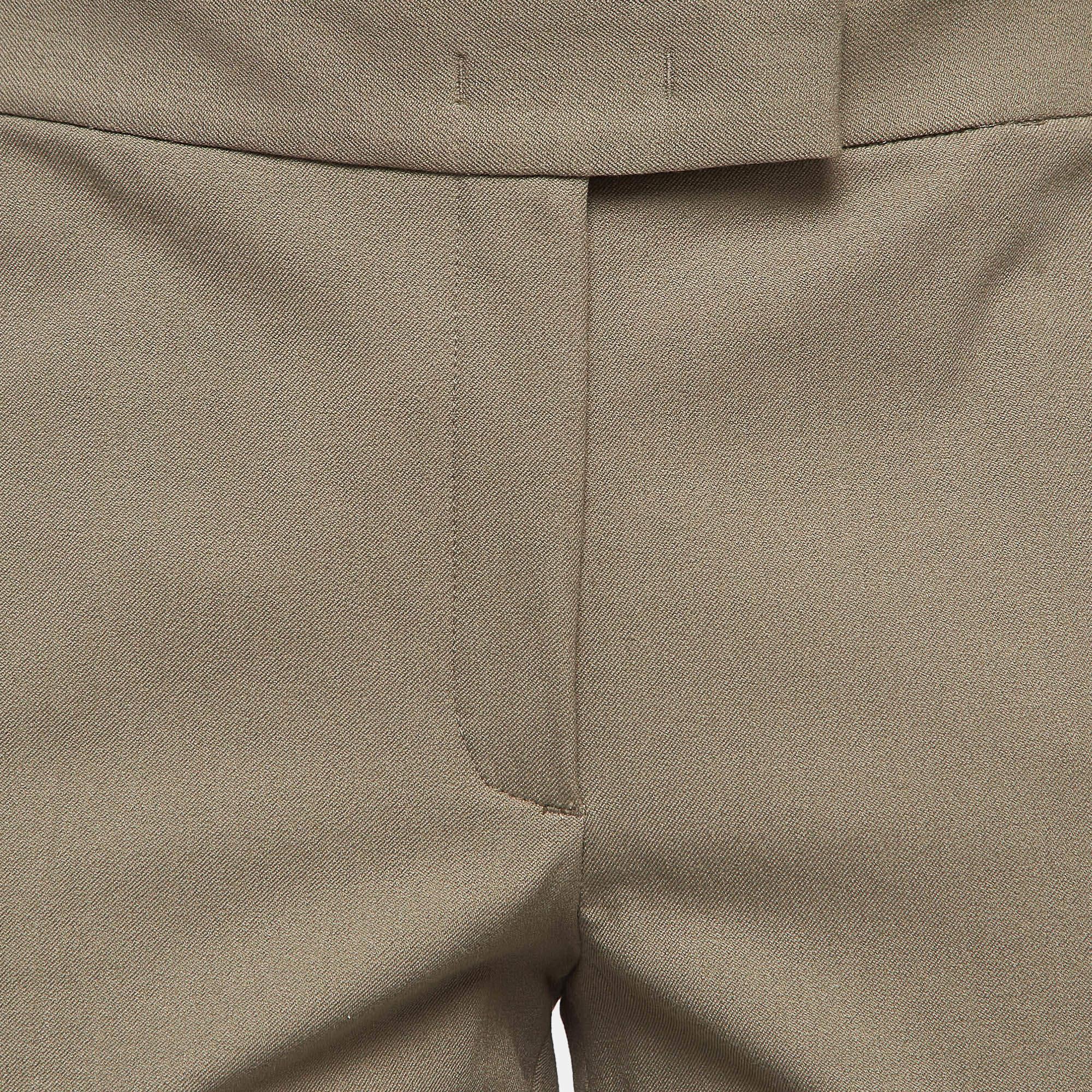 Brown Joseph Green Queen Gabardine Straight Formal Trousers M For Sale