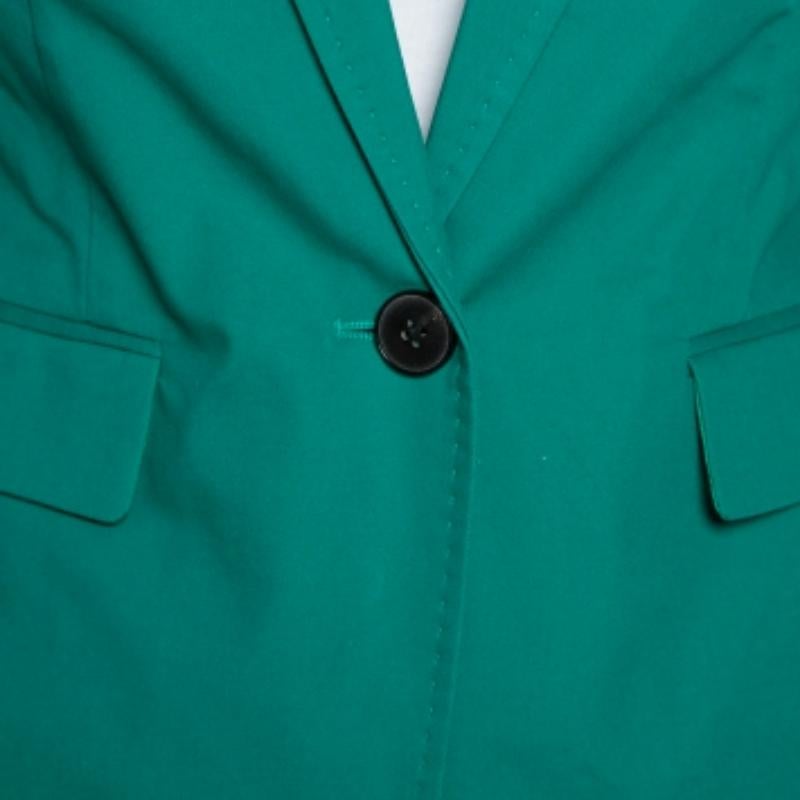 Joseph Green Stretch Cotton Watch Short Blazer S In Good Condition For Sale In Dubai, Al Qouz 2