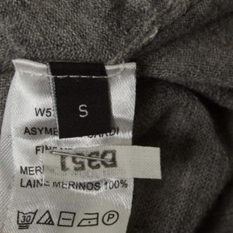 Donna Joseph Cardigan asimmetrico a coste in lana merinos grigio S in vendita
