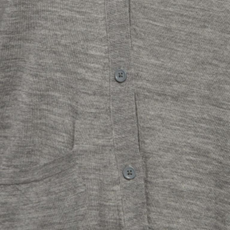Joseph Cardigan asimmetrico a coste in lana merinos grigio S in vendita 1
