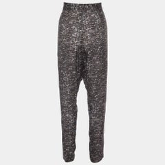 Joseph Grey Water Reptile Print Silk Trousers M