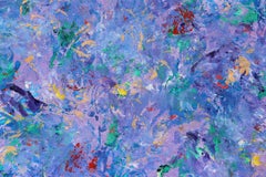 Composition bleue, peinture expressionniste abstraite à l'huile sur toile de Joseph Grippi