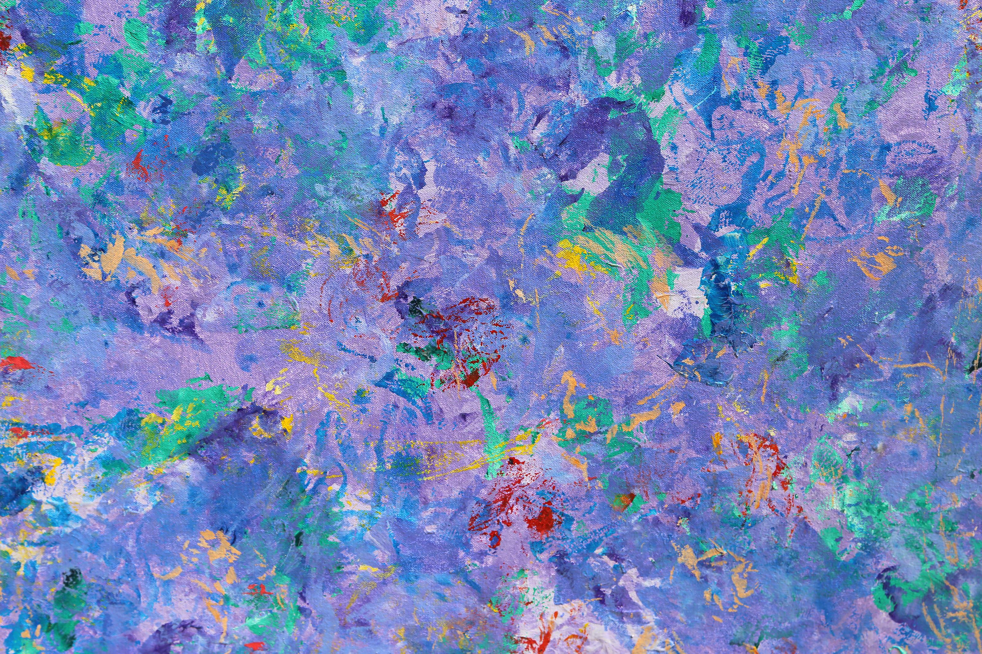 Blue Composition, Abstract Expressionist Oil on Canvas Painting by Joseph Grippi For Sale 2