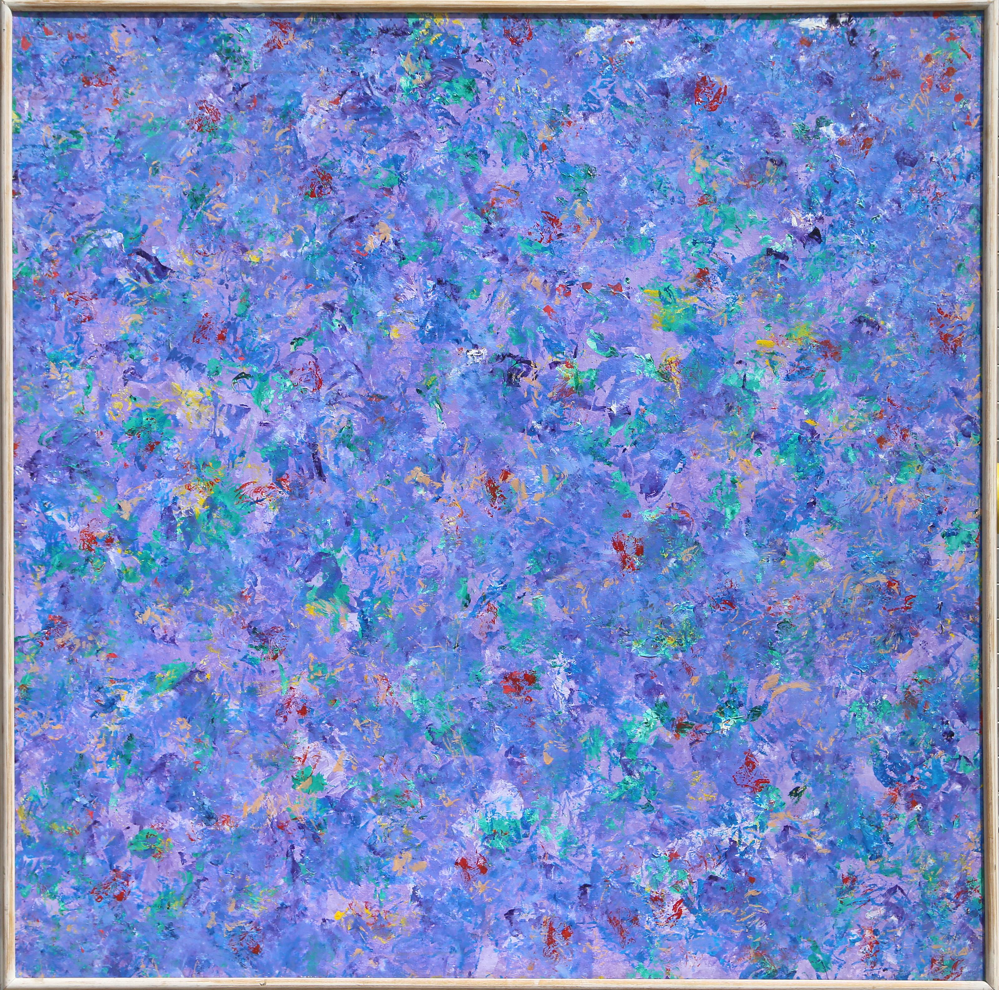 Blue Composition, Abstract Expressionist Oil on Canvas Painting by Joseph Grippi