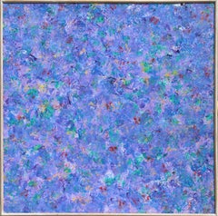 Composition bleue, peinture expressionniste abstraite à l'huile sur toile de Joseph Grippi