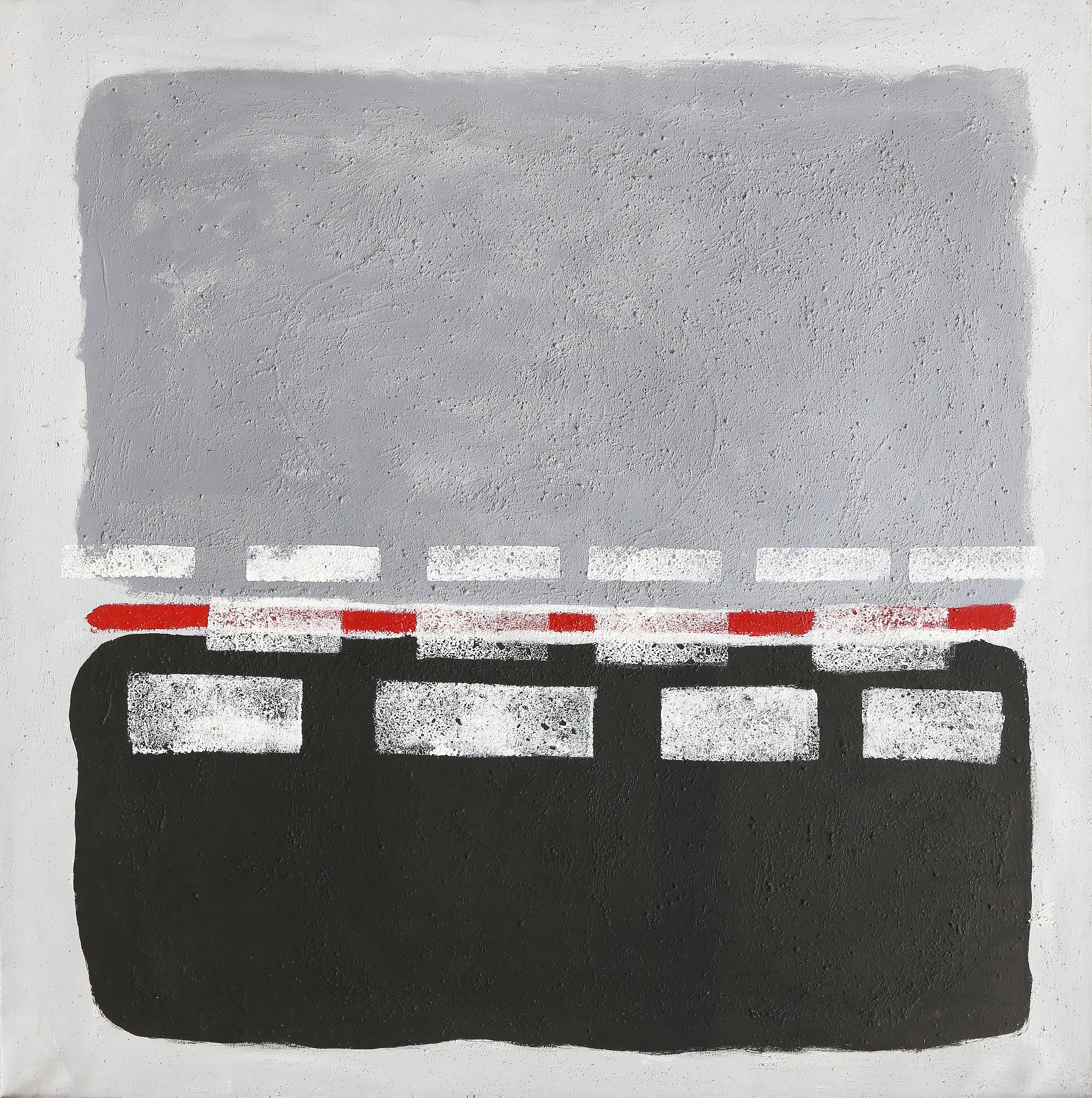 Joseph Grippi, americano (1924-2001) - Linee stradali, Anno:  1975 circa, Medio:  Acrilico su tela, Dimensioni:  60 x 60 pollici (152,4 x 152,4 cm)
