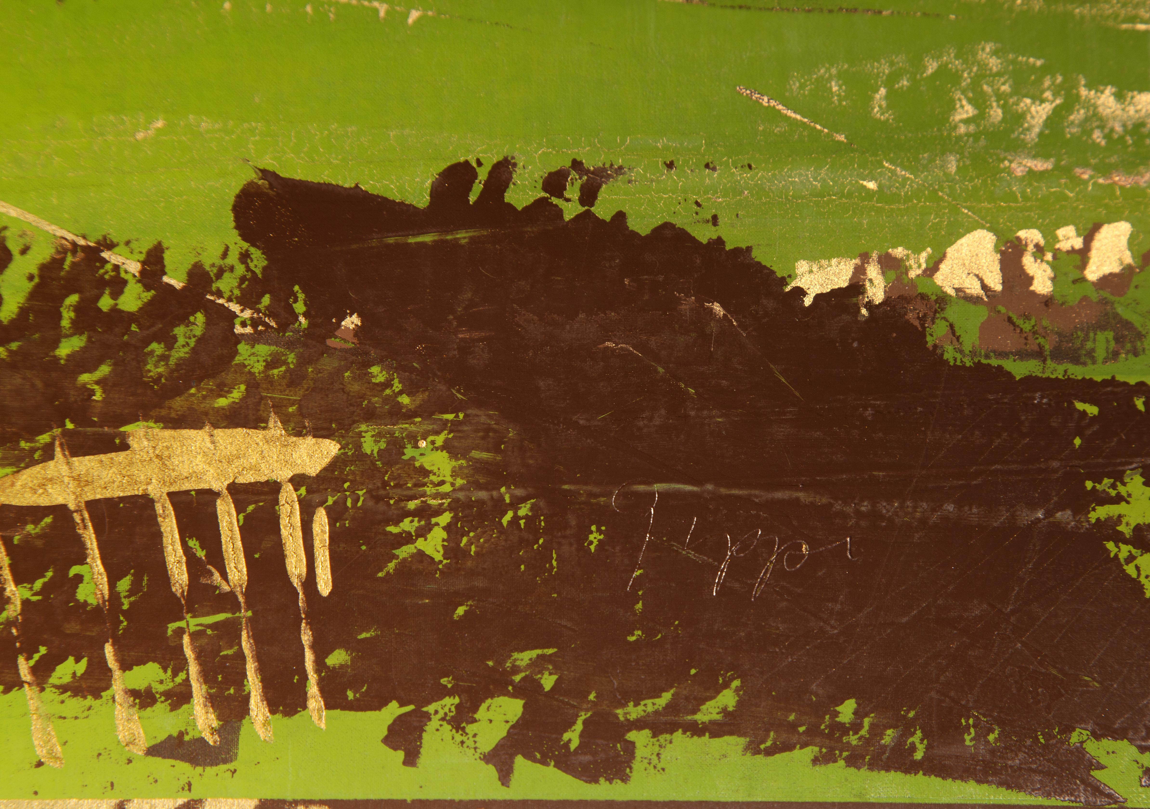 Désert au coucher du soleil - Sérigraphie abstraite Monoprint par Joseph Grippi en vente 3